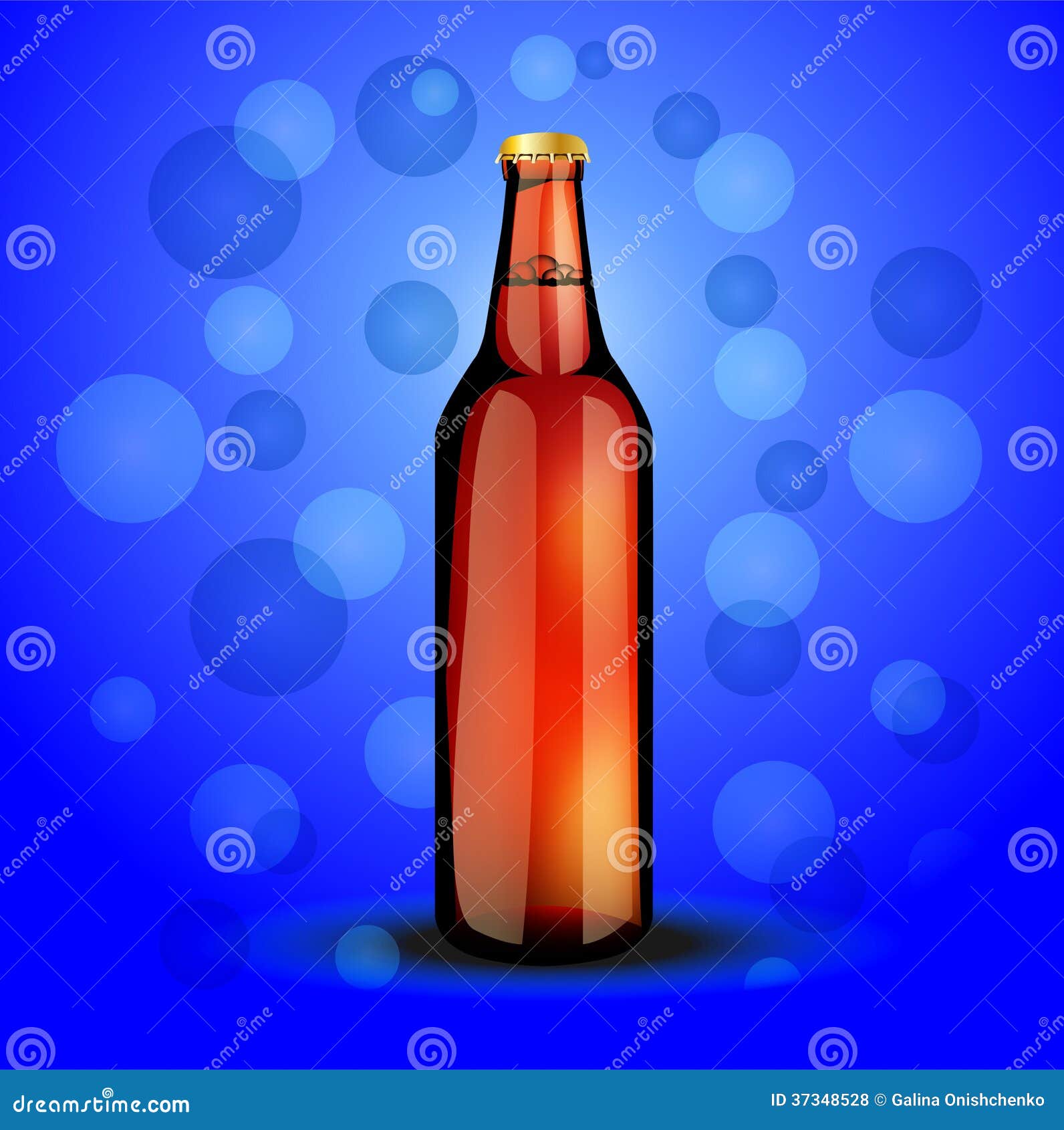 Glass Bottle with the Carbonated Drink Stock Vector Illustration of