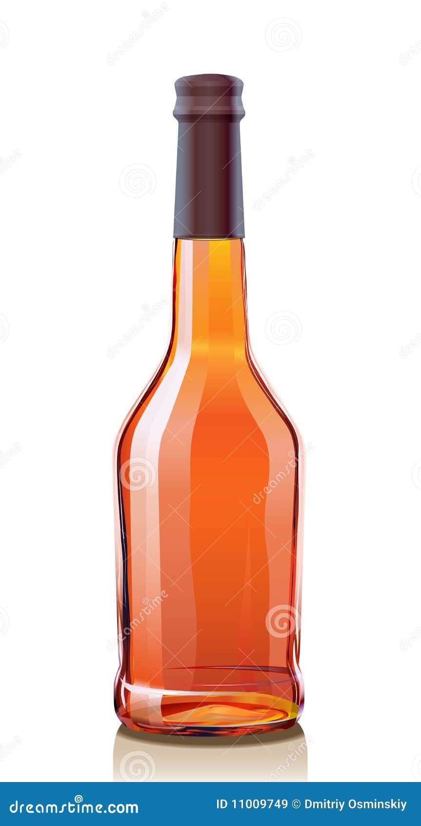 Glass Bottle for Cognac or Brandy Stock Vector Illustration of wine