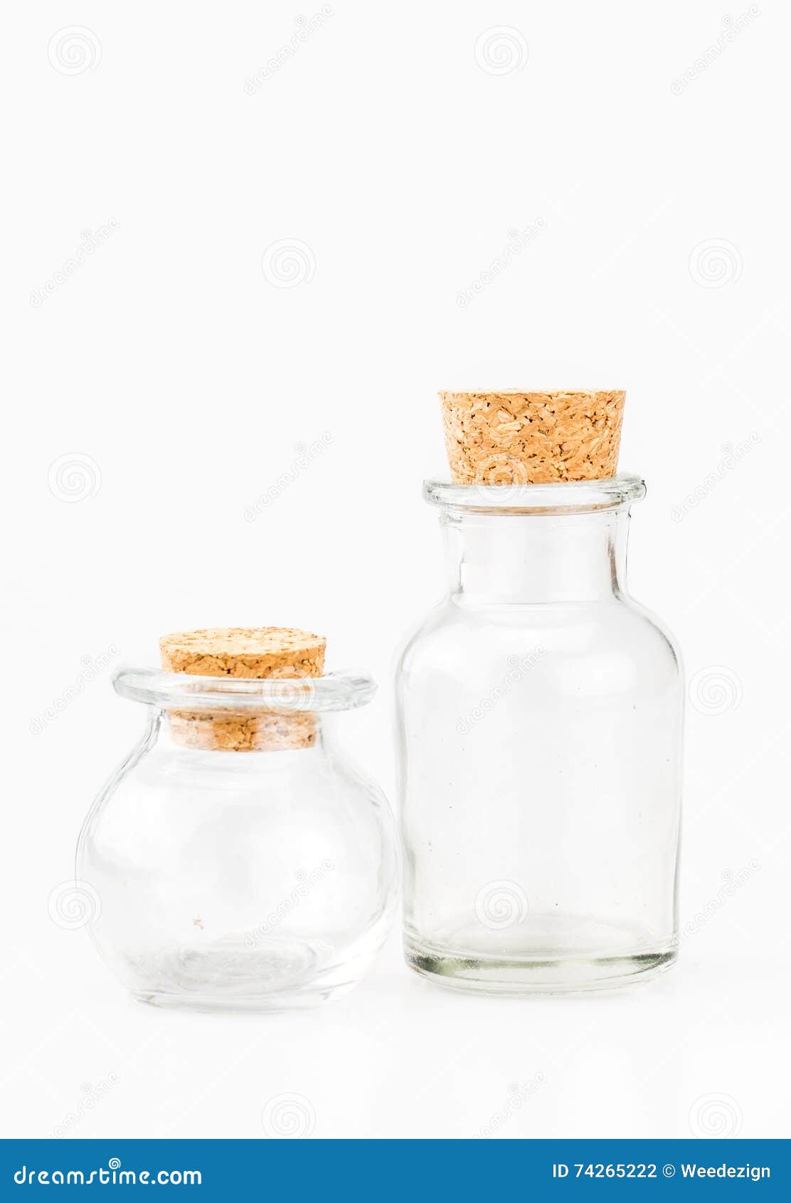 Glass Bottle with Cork Cover Isolated Stock Photo Image of reflection