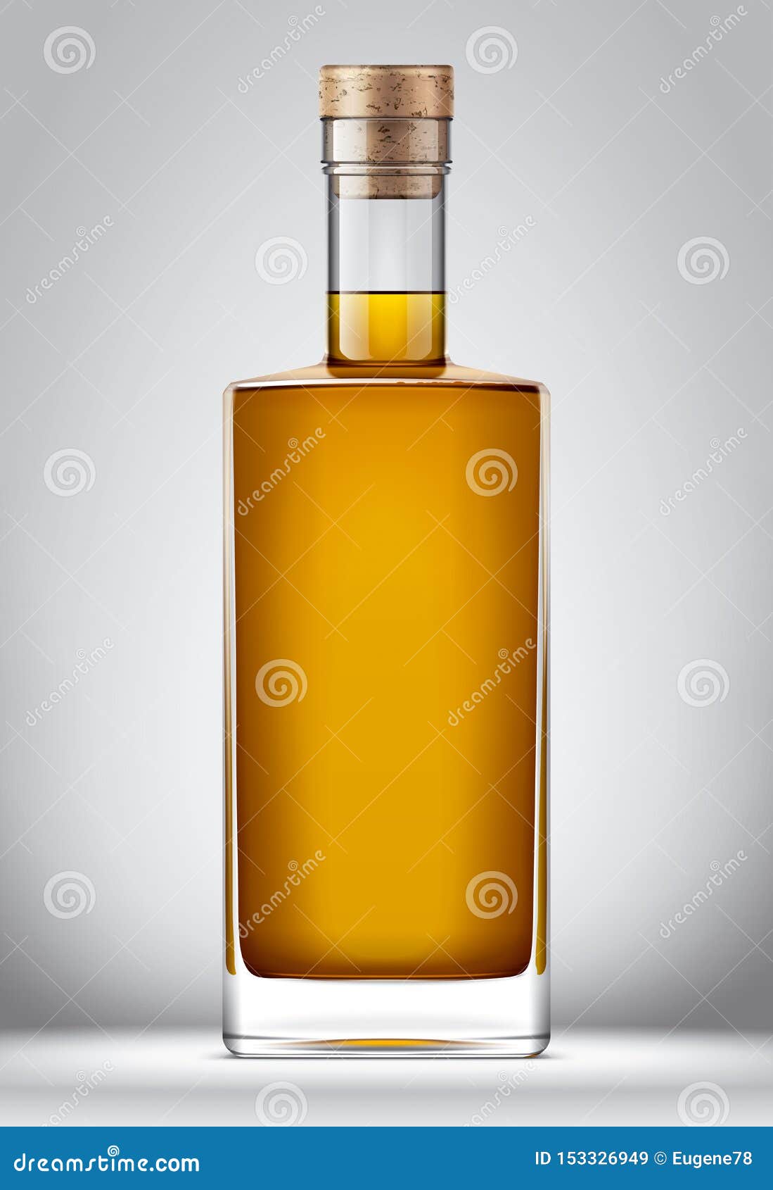 Download Glass Bottle Mockup. With Cork Version Stock Vector - Illustration of dark, black: 153326949