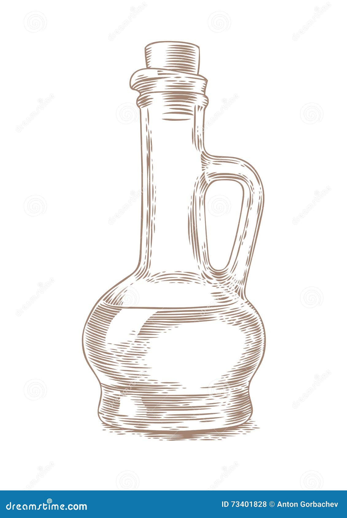 Glass bottle with oil stock vector. Illustration of isolated 73401828