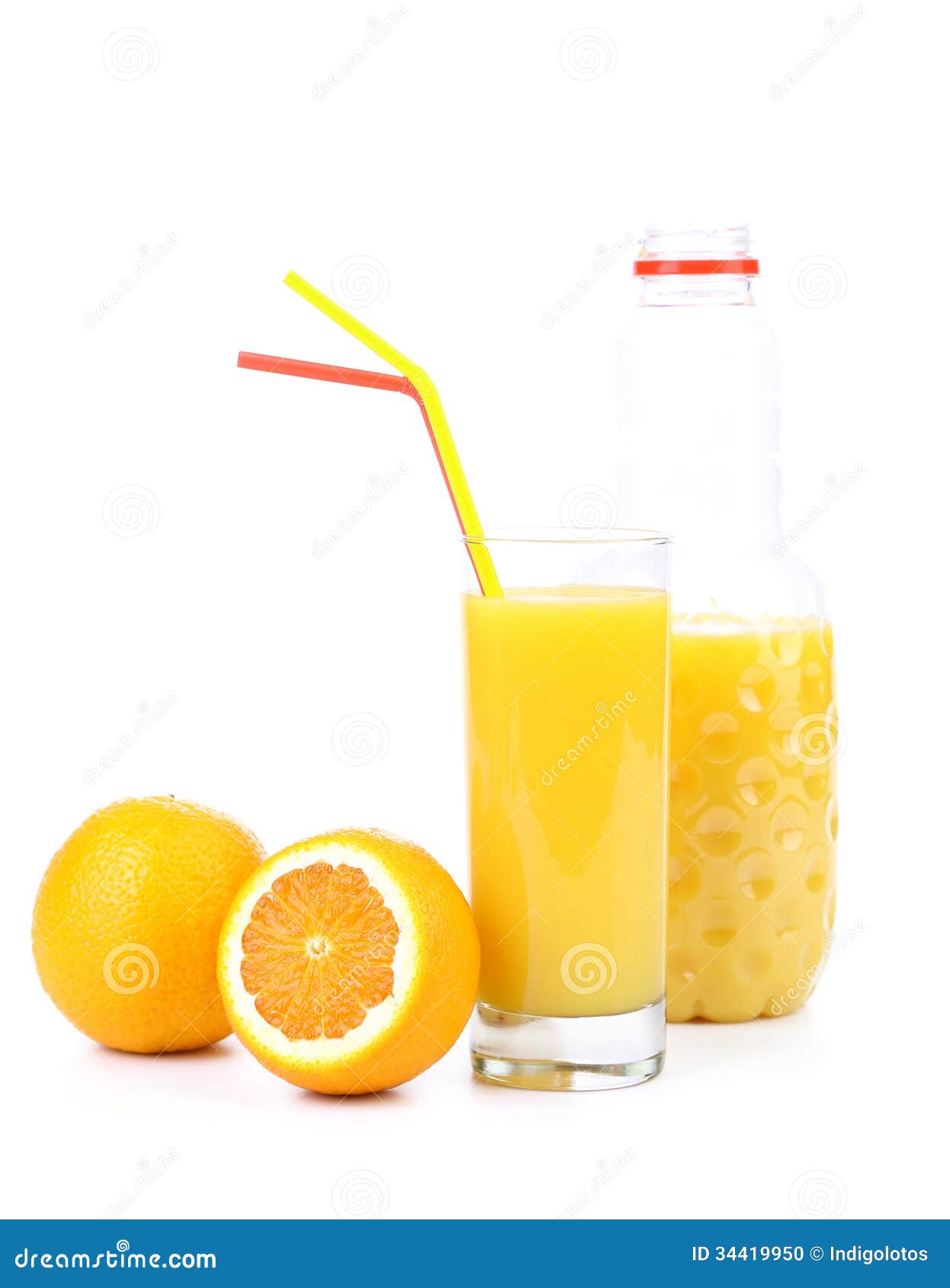 Glass and a Bottle of Orange Juice Stock Photo Image of fresh