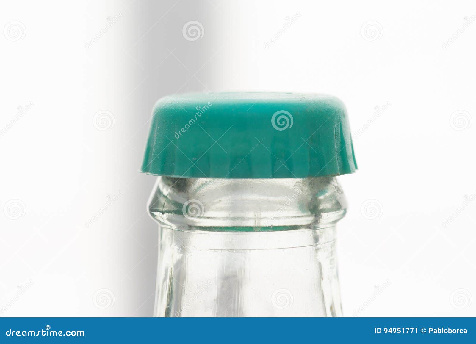 Glass Bottle with Plastic Cap Stock Image Image of closeup, white