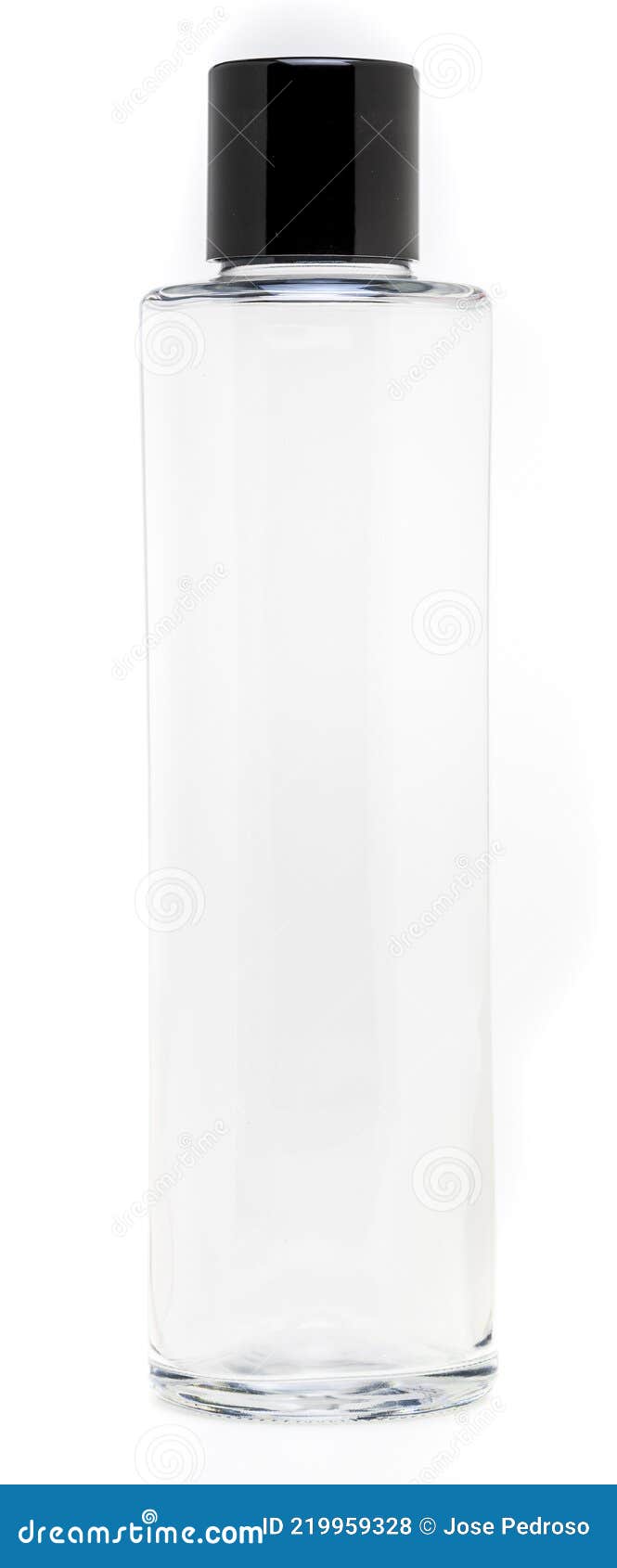 Glass Bottle with Plastic Cap of 1 Liter. without Label and Isolated on