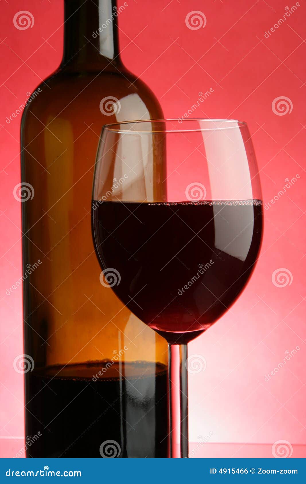 Glass and Bottle of Red Wine Stock Photo Image of restaurant, taster 4915466