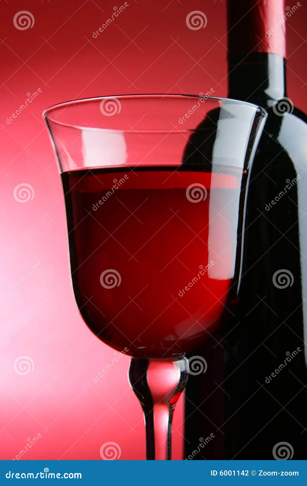 Glass and Bottle of Red Wine Stock Photo Image of close, glare 6001142