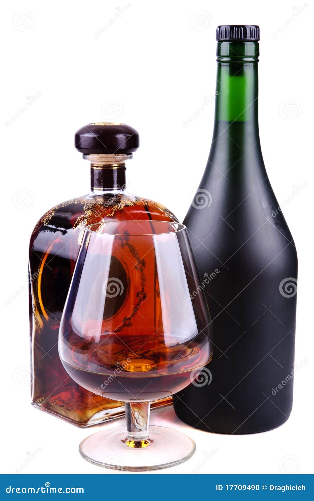 Glass and Bottles of Brandy Stock Photo Image of isolated, relax