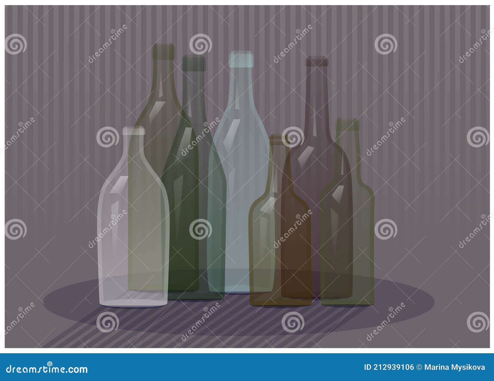 Glass Bottles of Various Shapes Stock Vector Illustration of beverage