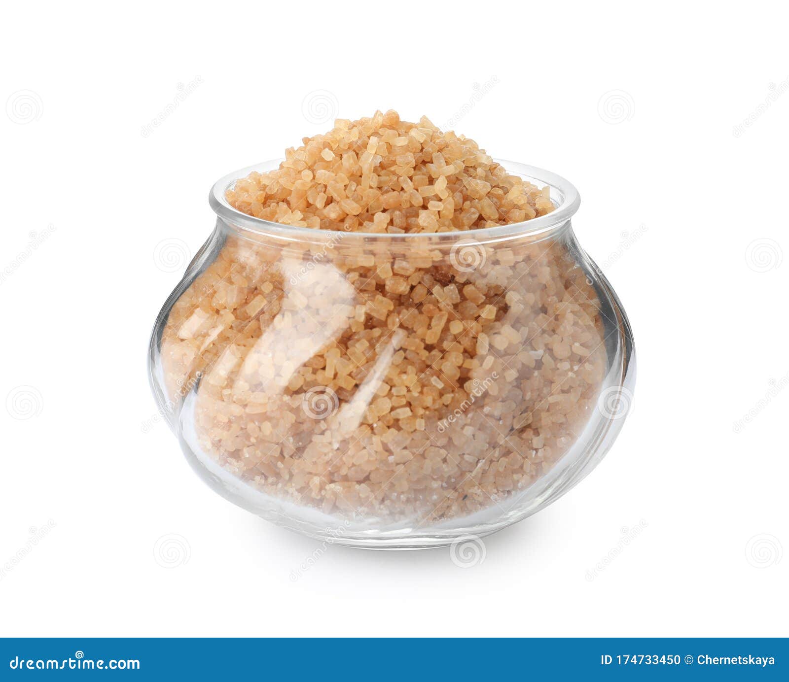 Glass Bowl with Brown Sugar Isolated on White Stock Photo Image of
