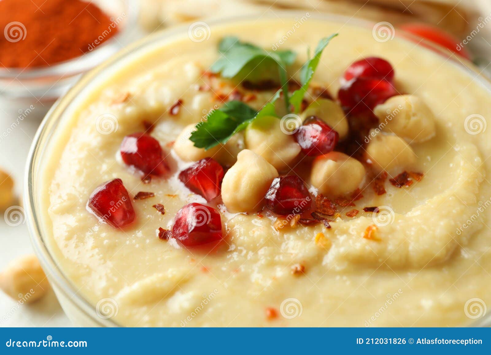 Glass Bowl of Fresh Hummus, Close Up Stock Photo Image of meal, glass 212031826