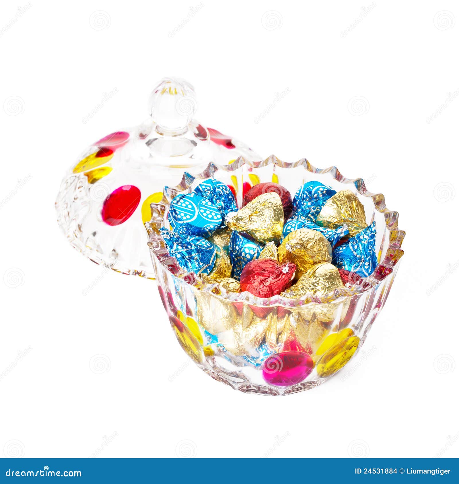 Glass candy box 3 stock photo. Image of chocolate, cover 24531884