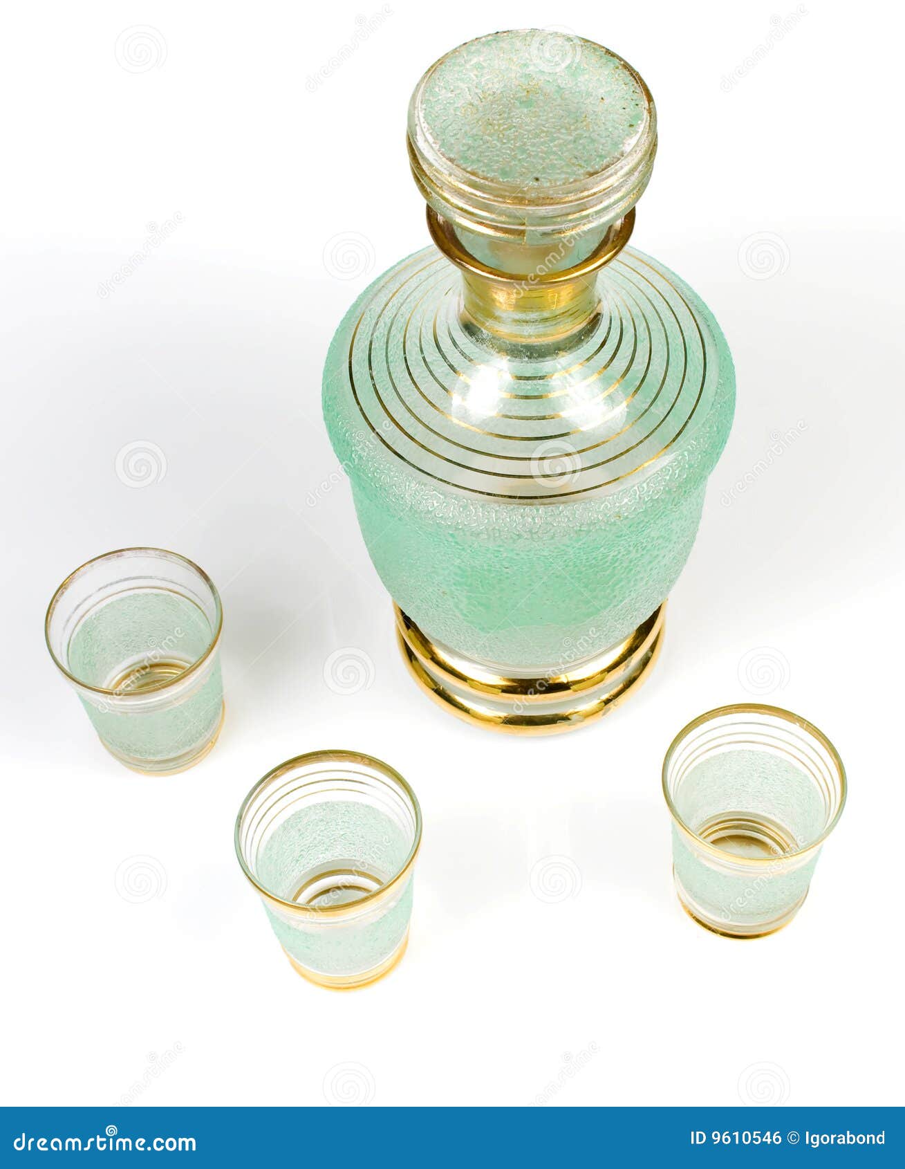 Glass carafe and cups stock photo. Image of retro, antique 9610546