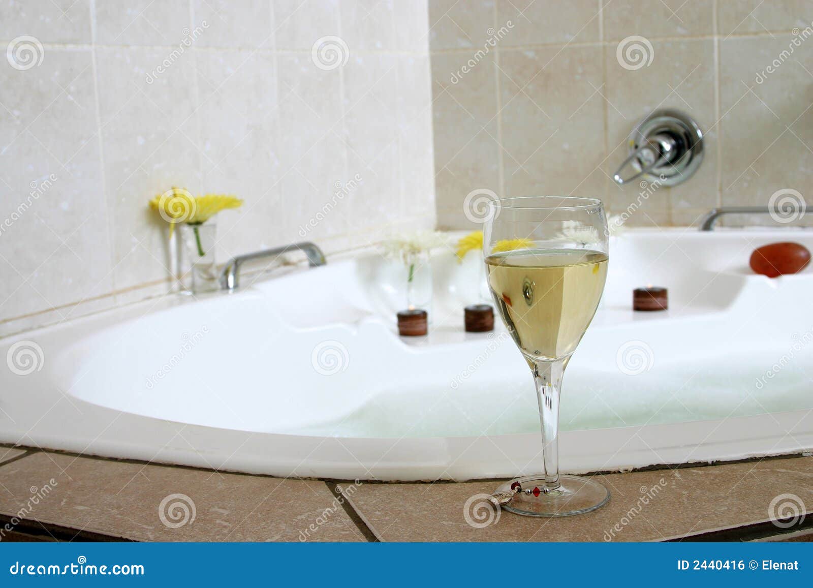 Glass Of Champagne On Bathtub Picture Image 2440416