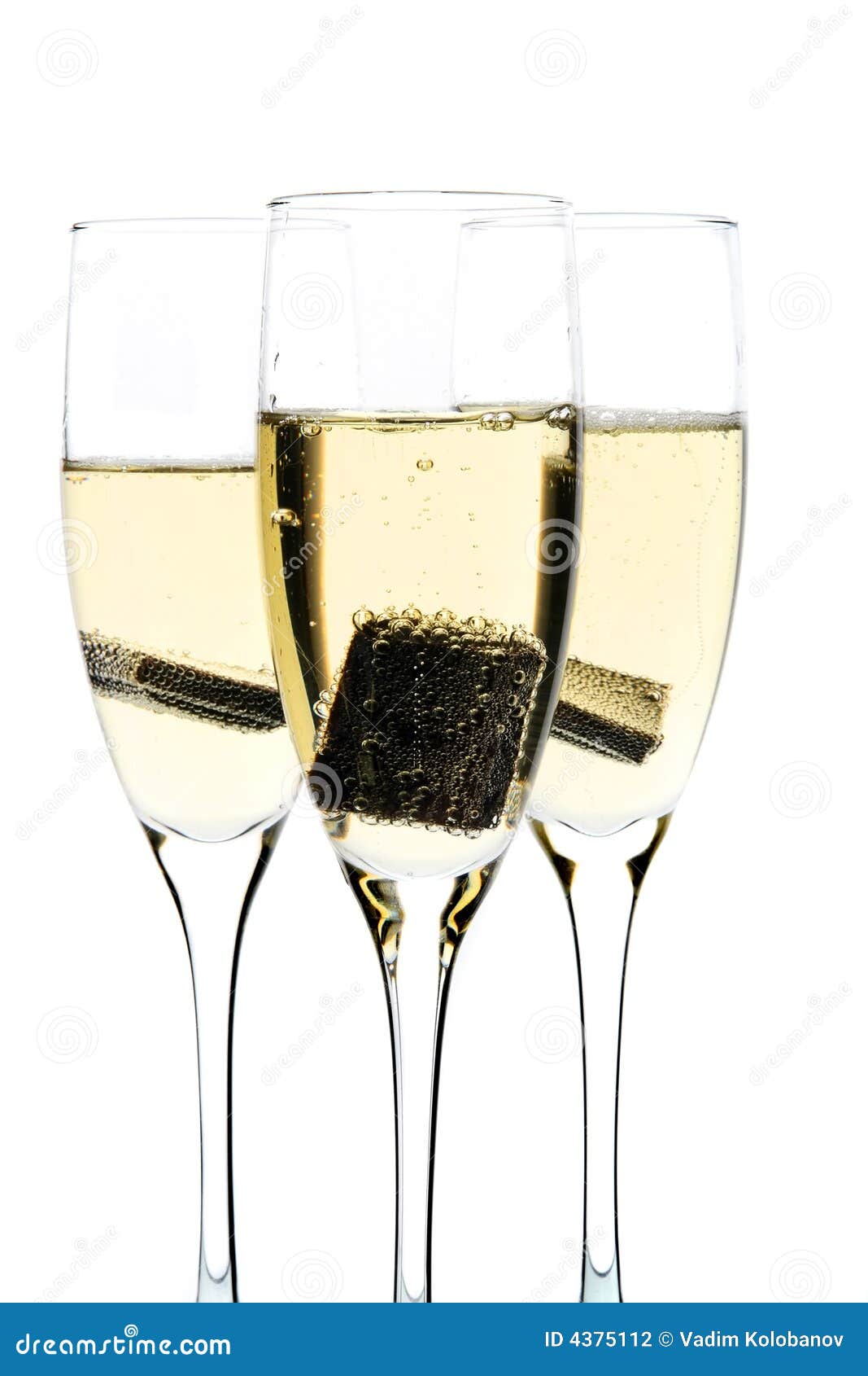Glass of Champagne with Chocolate Inside Stock Photo Image of holiday