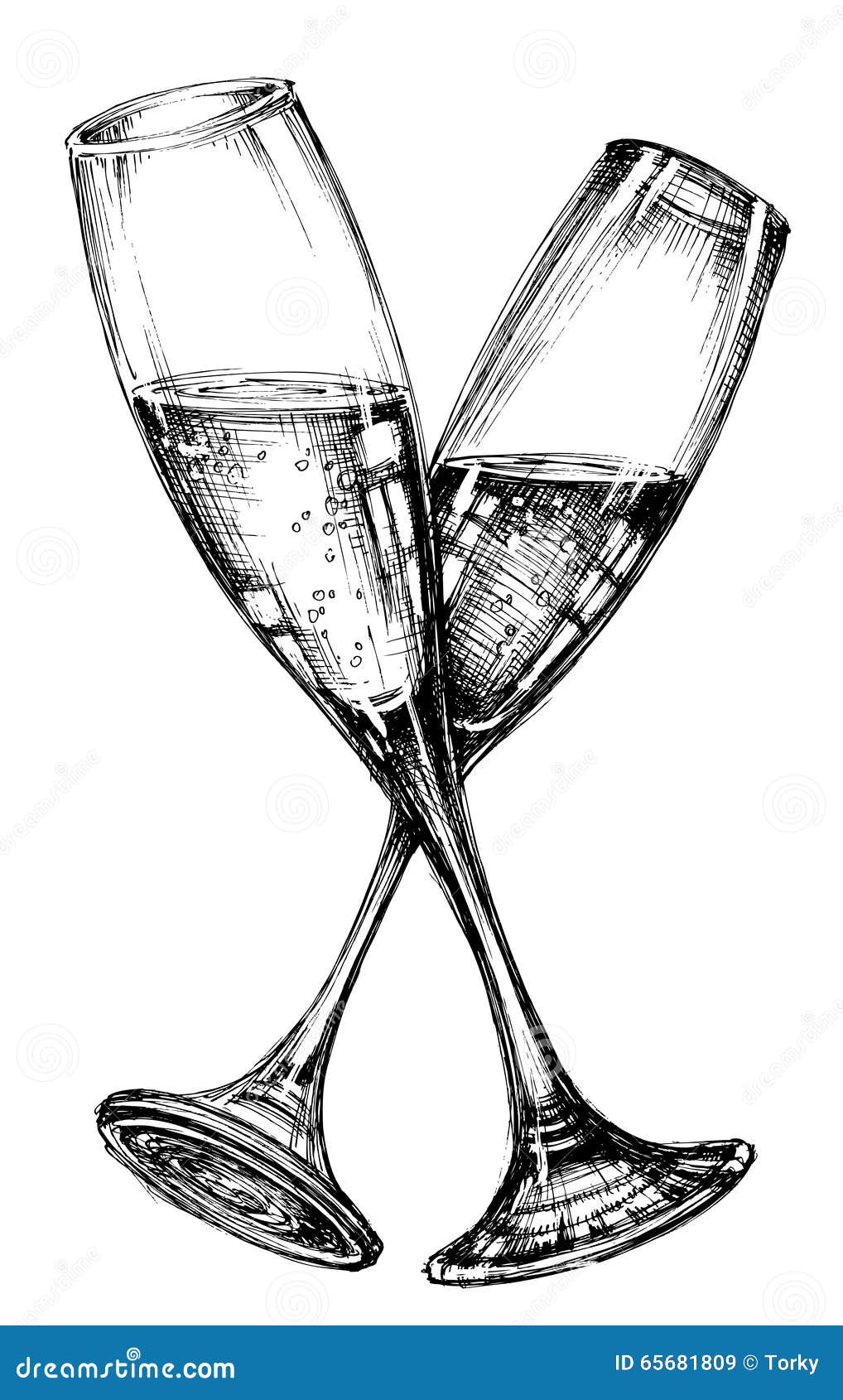 Glass Of Champagne Stock Vector Image 65681809