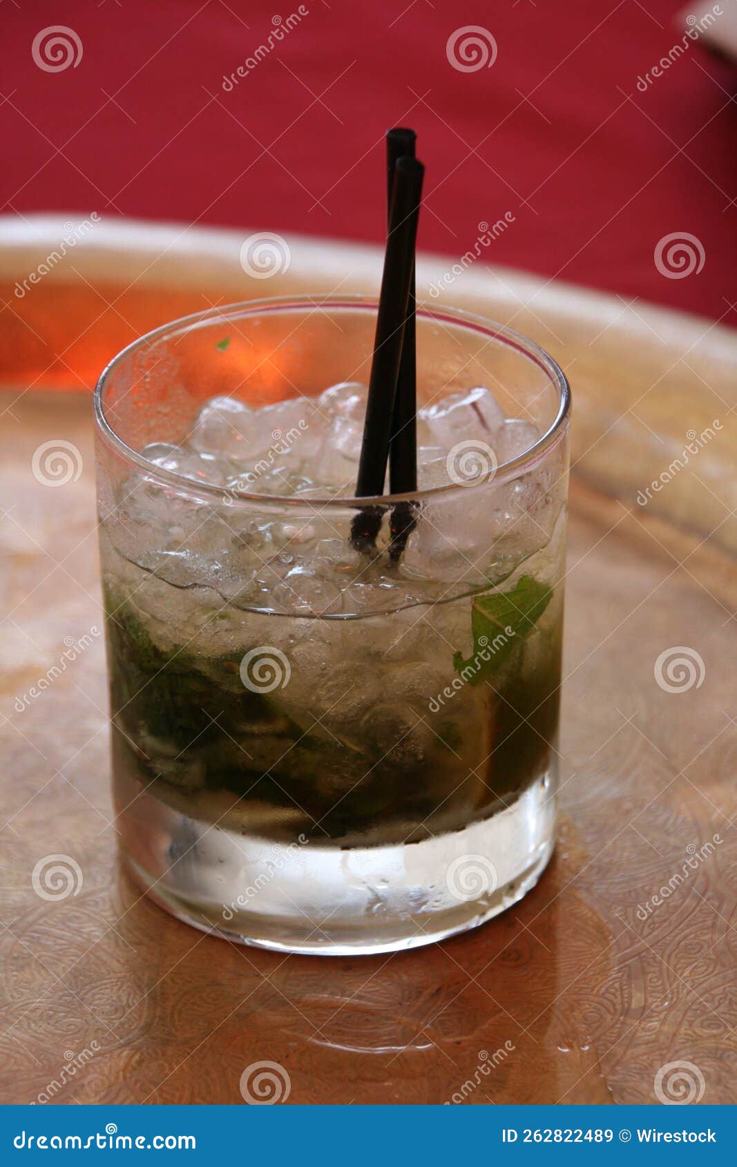 Glass of Cocktail with Straw Stock Image Image of alcohol, refreshment 262822489