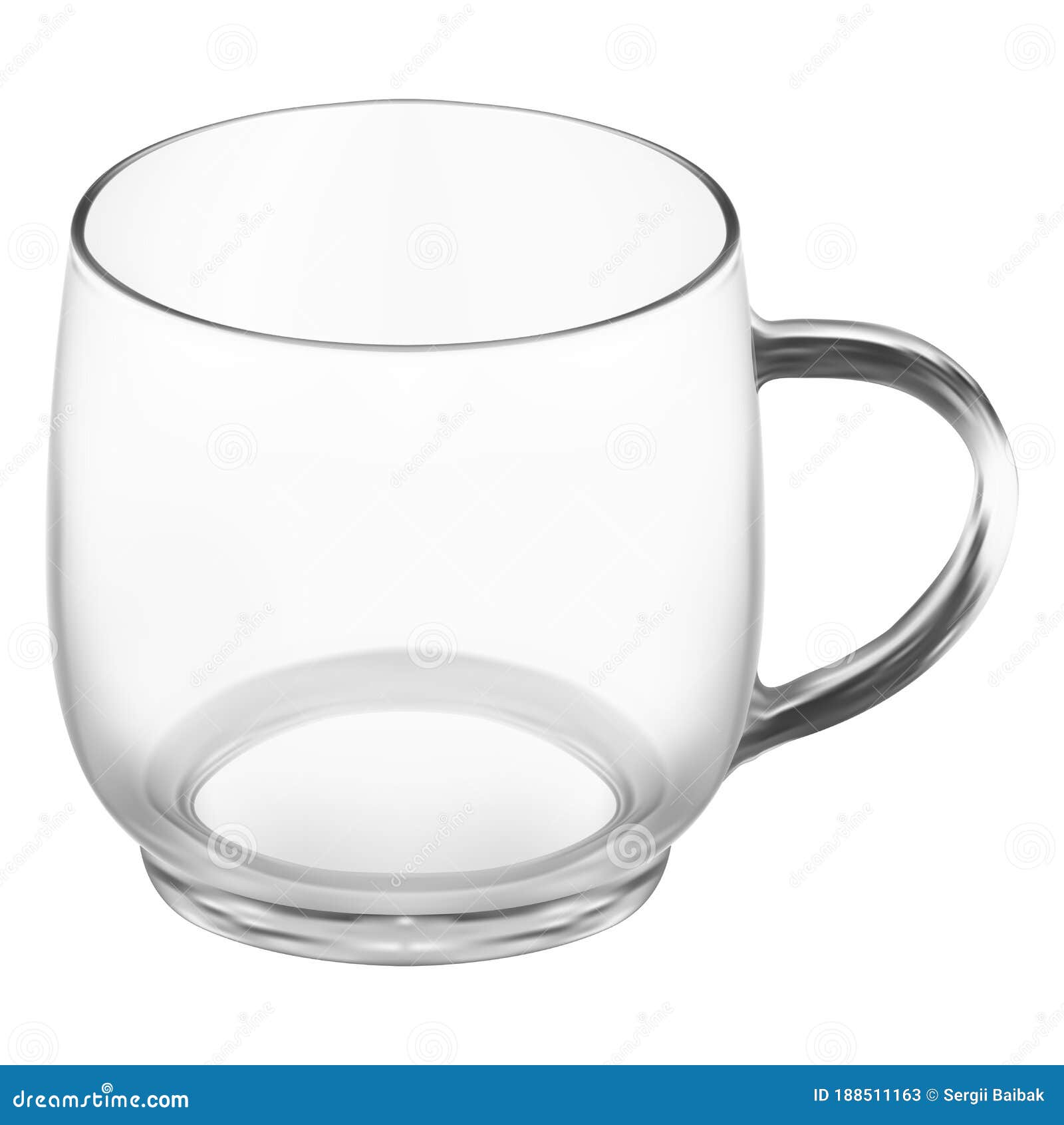 Download Glass Coffee Cup. Clean Transparent Tea Mug Mockup Stock ...