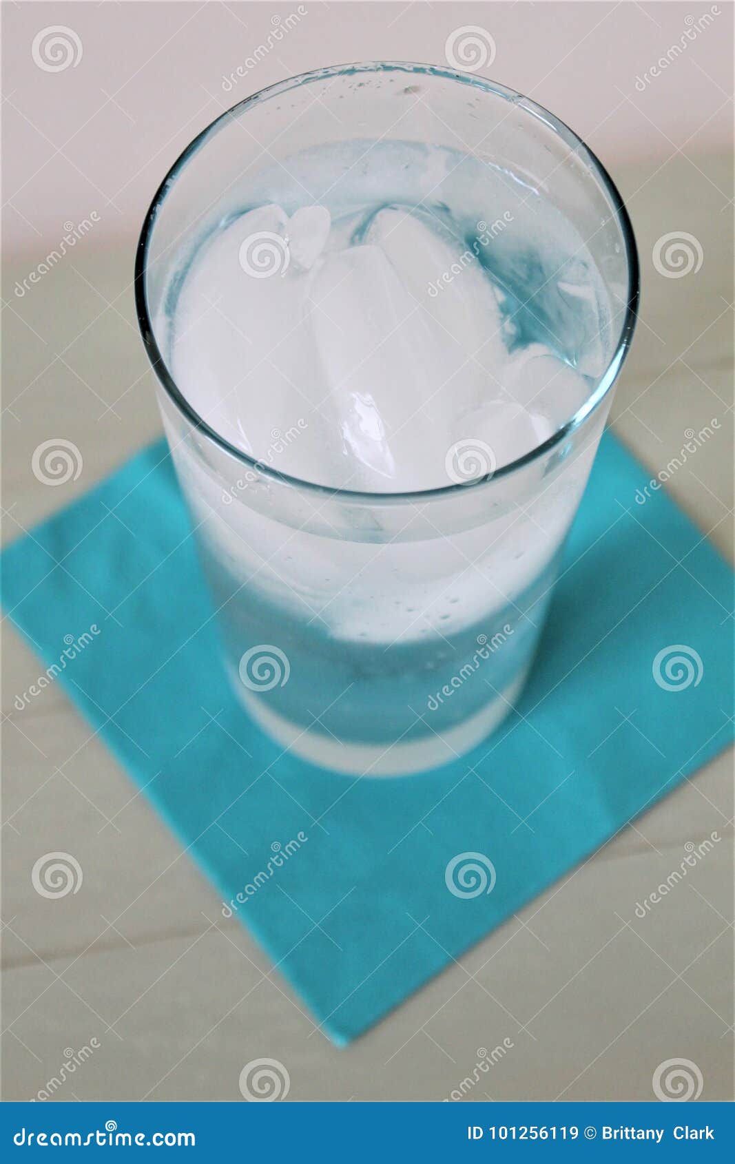Glass of Cold Ice Water on a Napkin Stock Image Image of cold, water 101256119