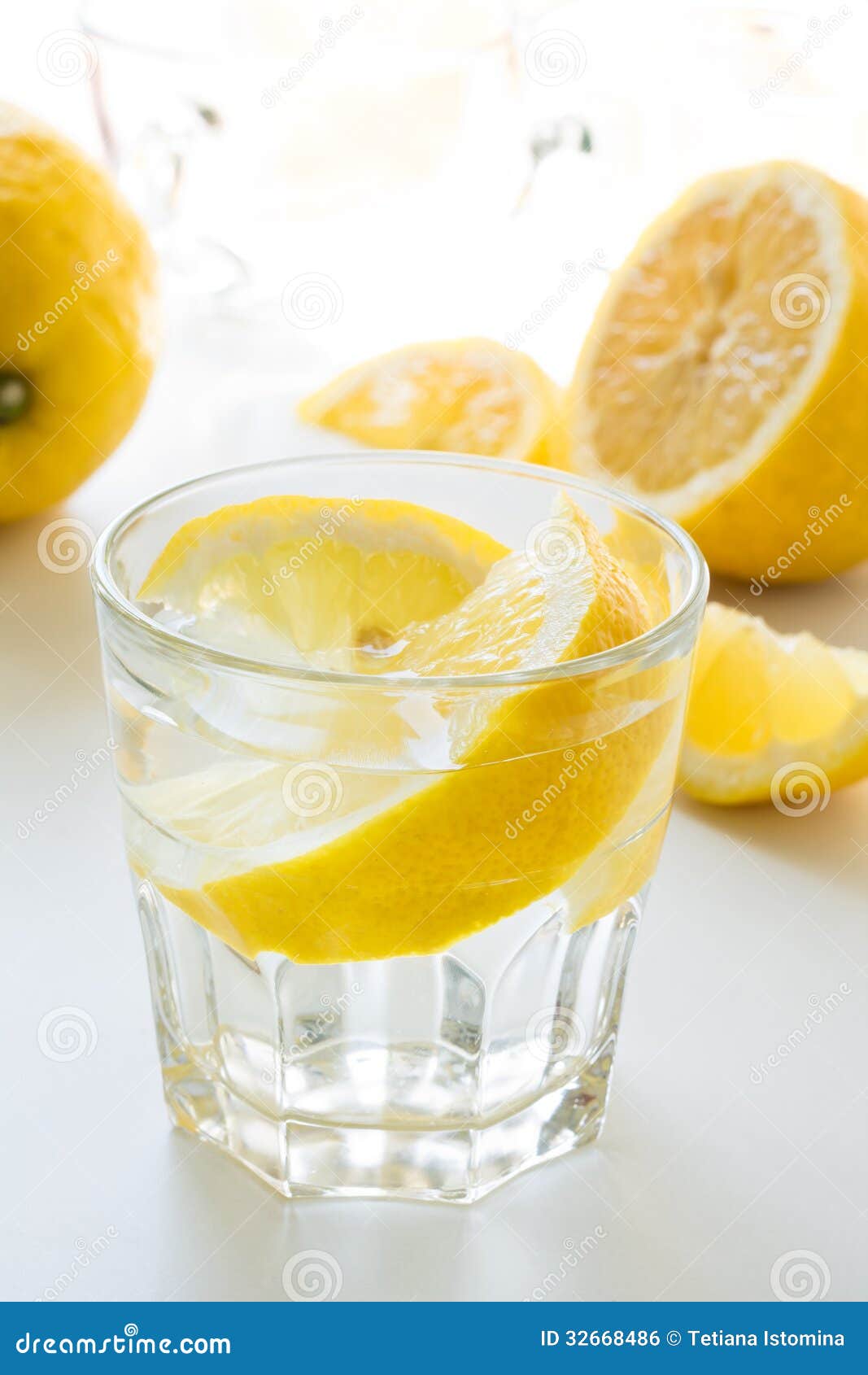 Glass Of Cold Water With Lemon Royalty Free Stock Image Image 32668486