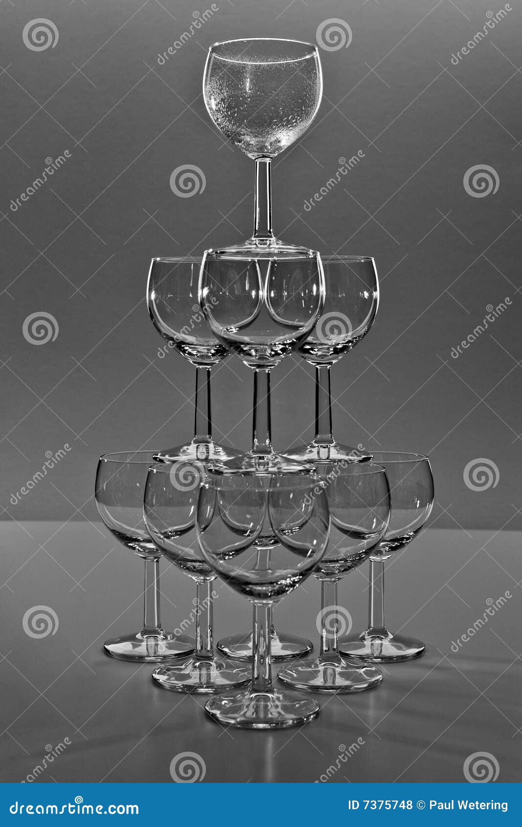 Glass composition stock photo. Image of glassware, grayscale 7375748