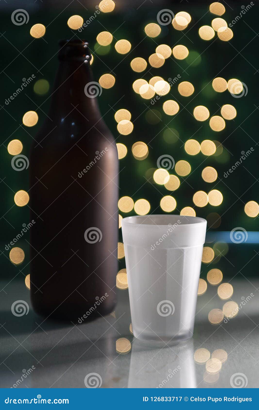 Glass Cup and a Beer Bottle Stock Image Image of culture, restaurant