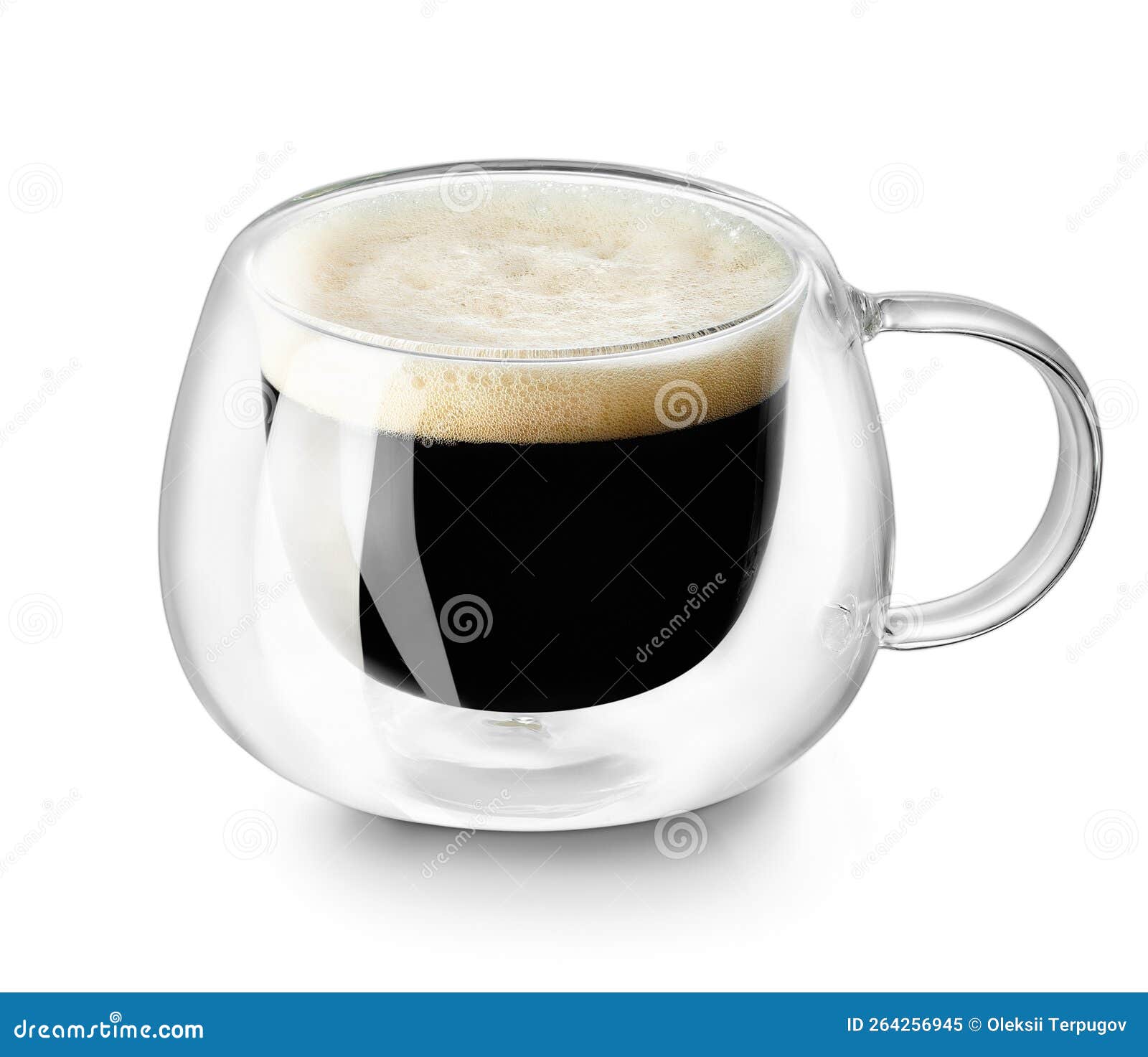 Glass Cup of Espresso Coffee Isolated on White Background Stock Image