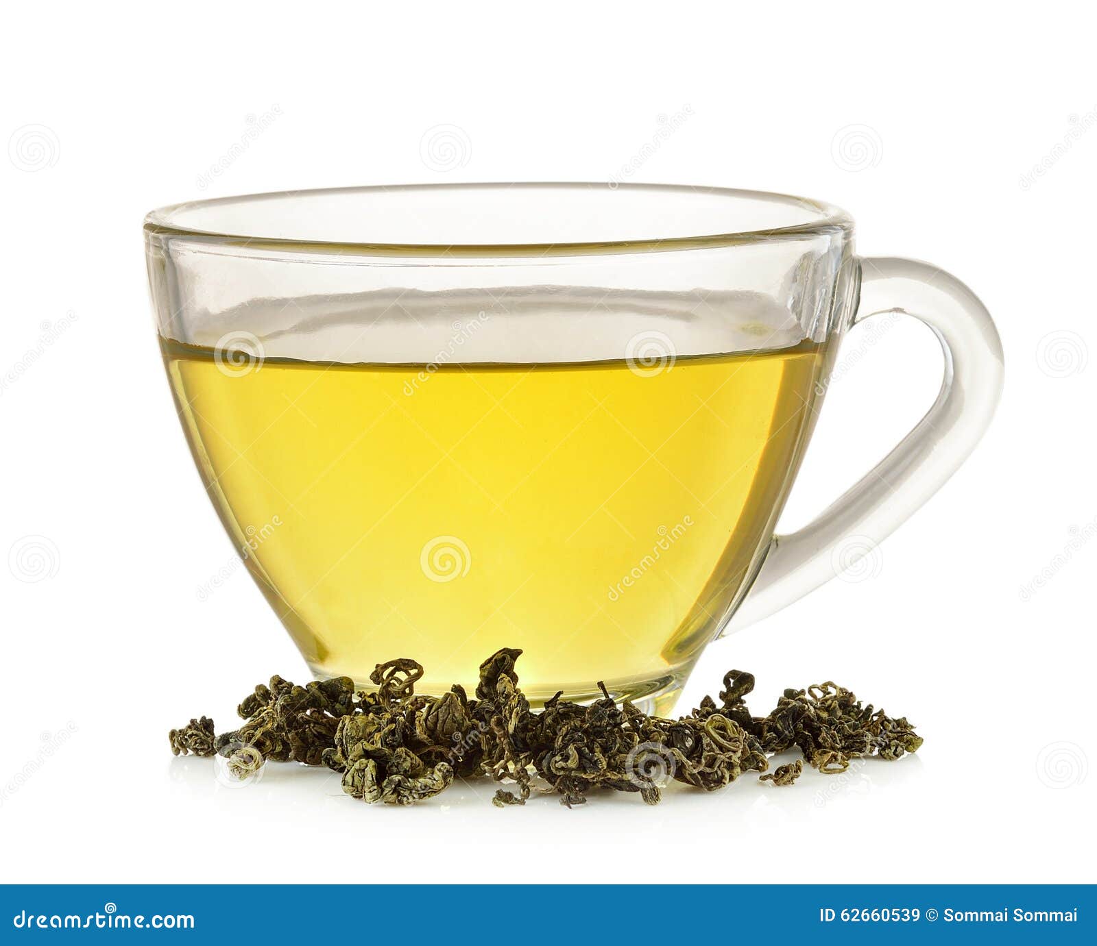 Glass Cup of Green Tea Isolated on White Background Stock Image Image