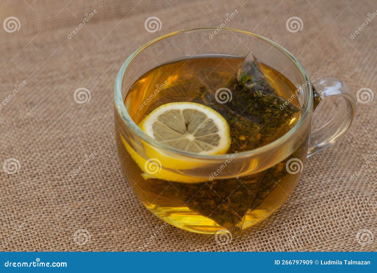 Glass Cup of Herbal Tea with a Slice of Lemon Stock Image Image of morning, herbal 266797909