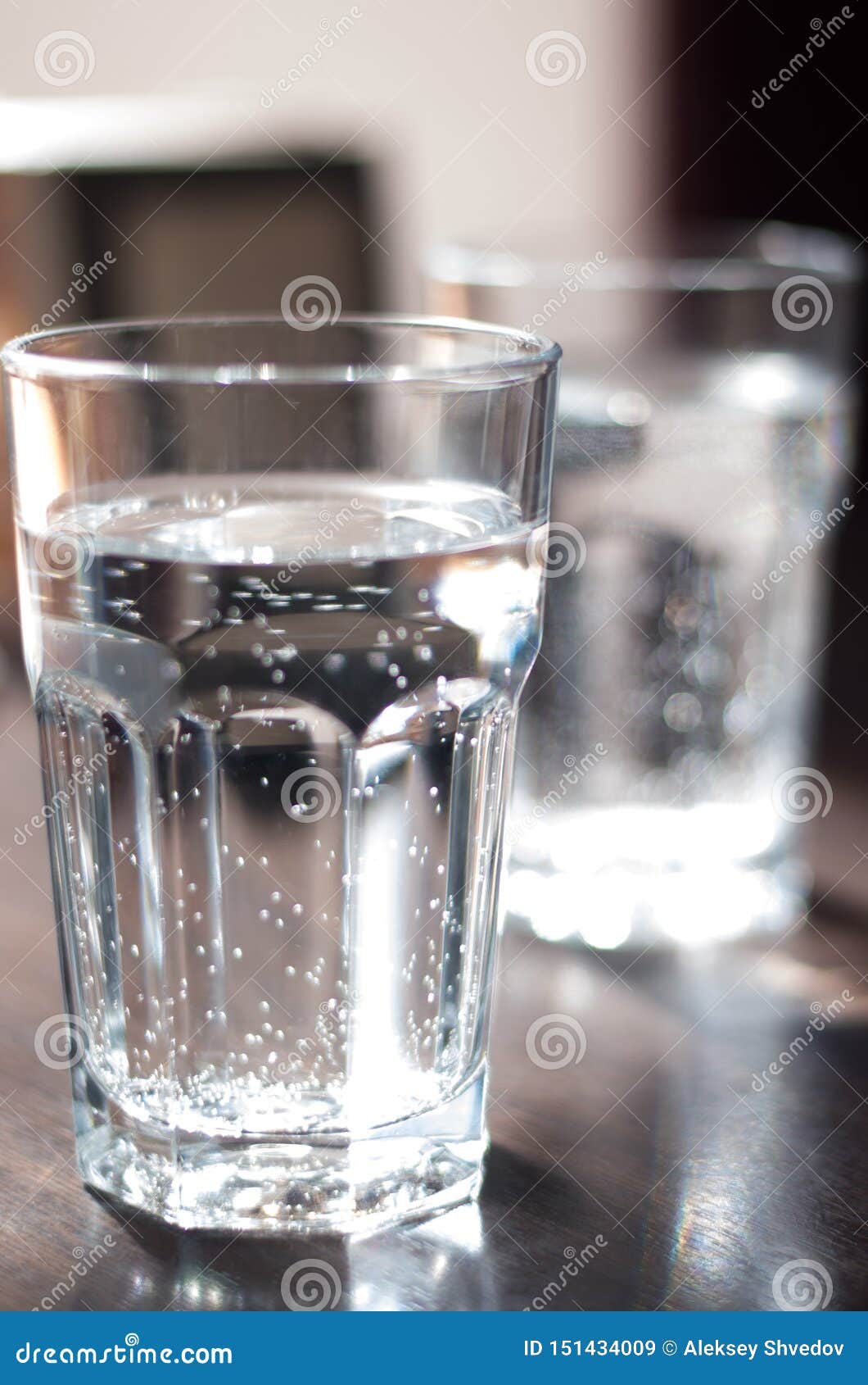 Glass Cup With Mineral Water On The Table Stock Image Image Of Clean