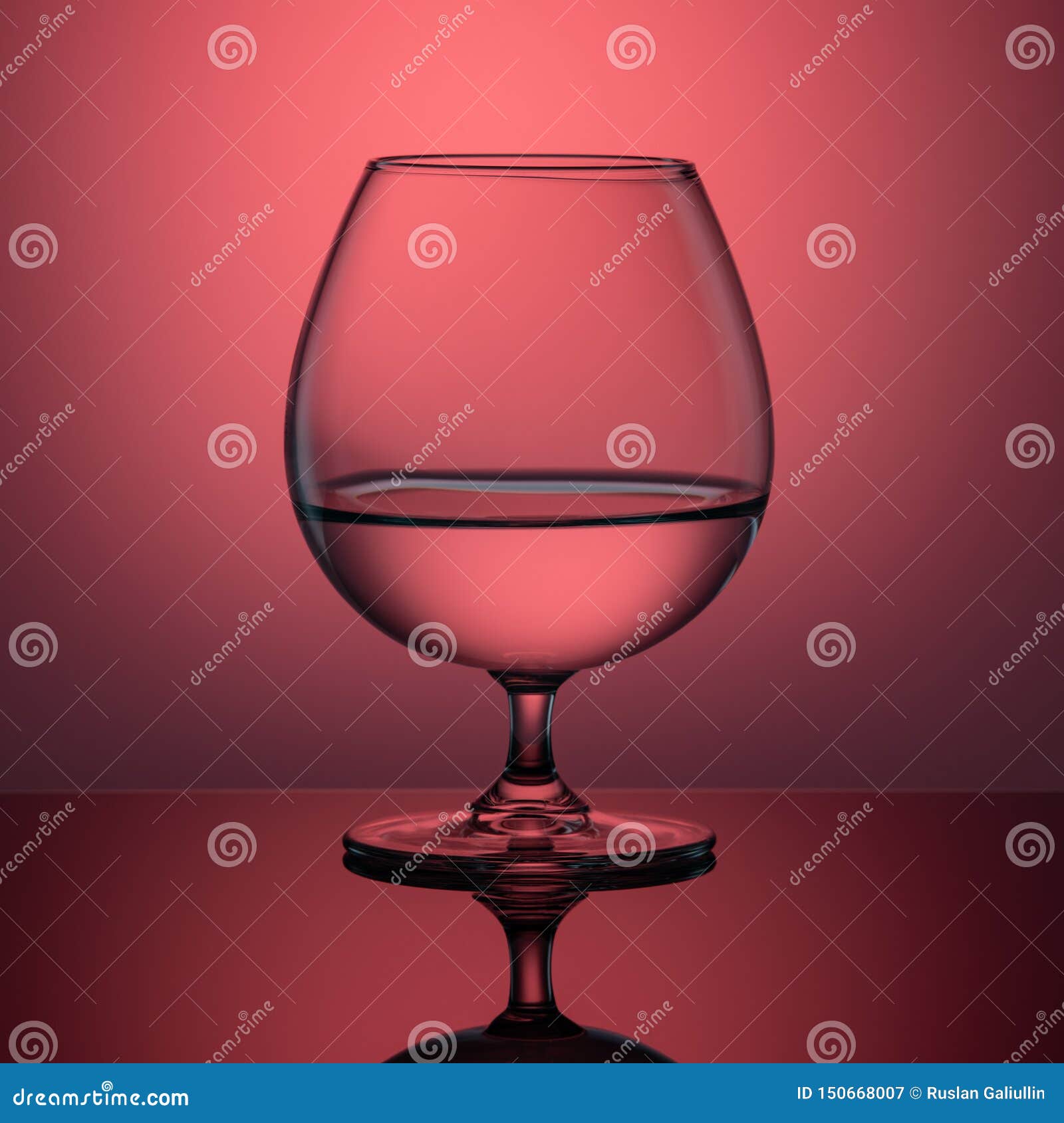 Glass Cup on the Table Pink Lighting Stock Image Image of neon