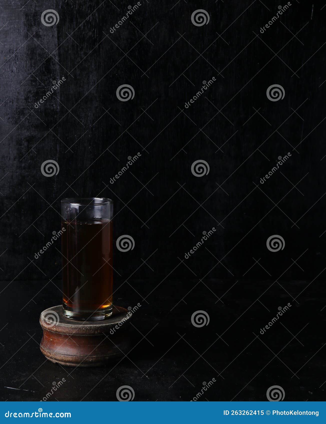 Glass Cup of Tea on Black Background Stock Image Image of painting
