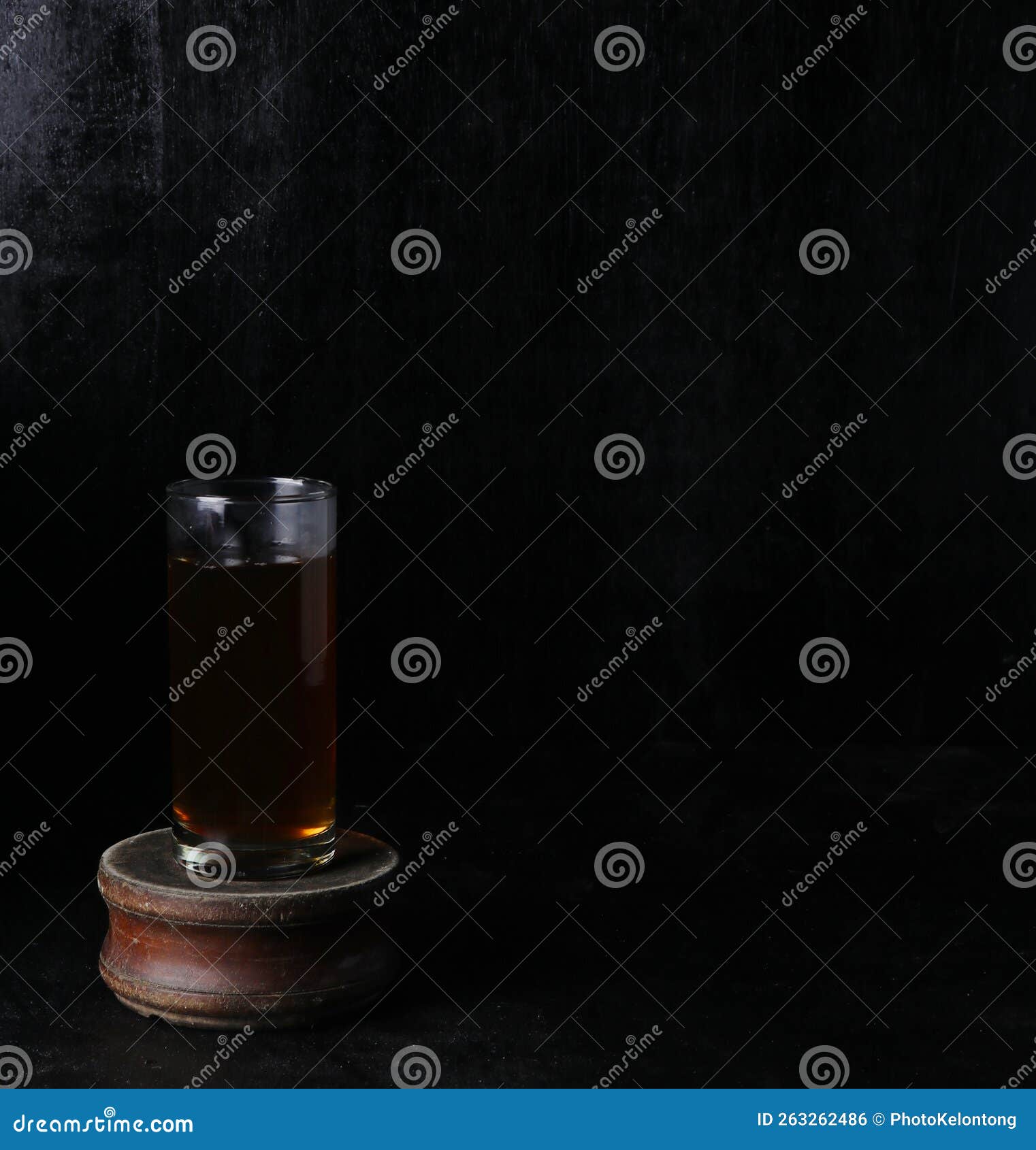 Glass Cup of Tea on Black Background Stock Photo Image of gold, drink