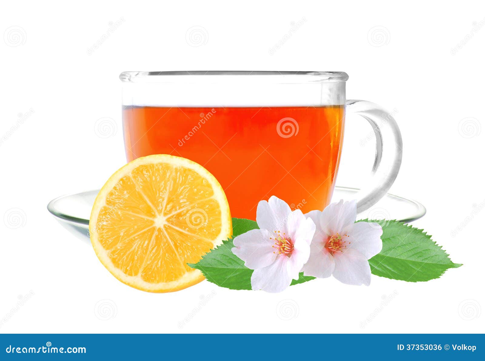 Glass Cup Tea with Lemon and Jasmine Flowers Stock Photo Image of commercial, jasmine 37353036