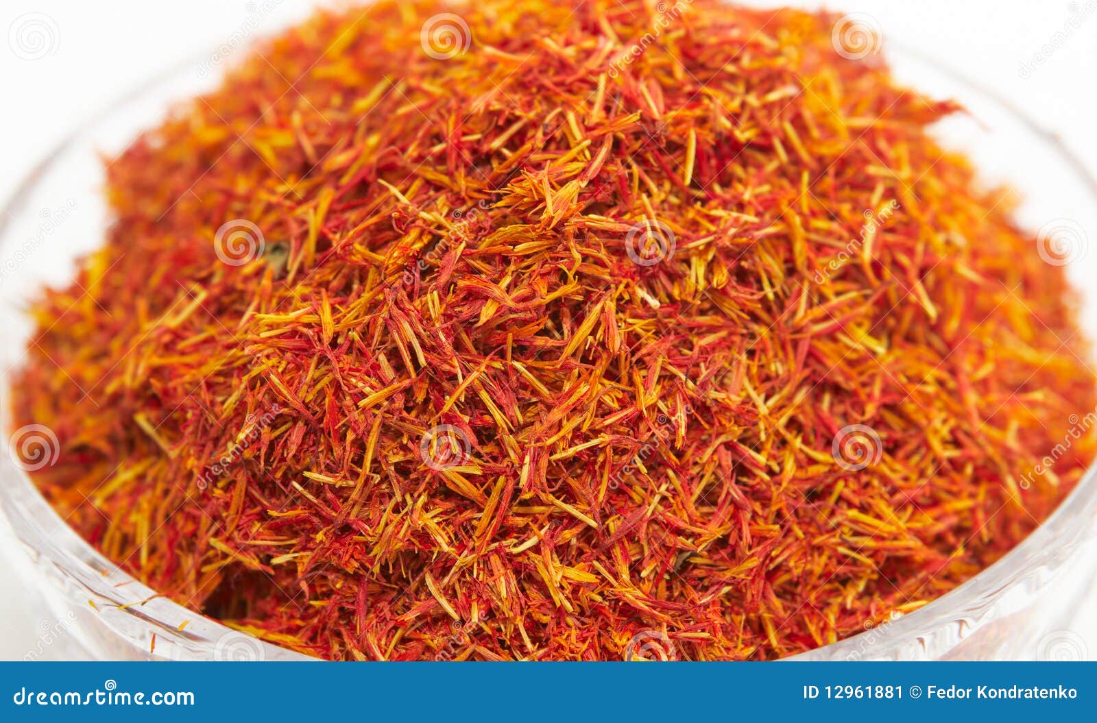 Glass dish with saffron stock image. Image of scented 12961881
