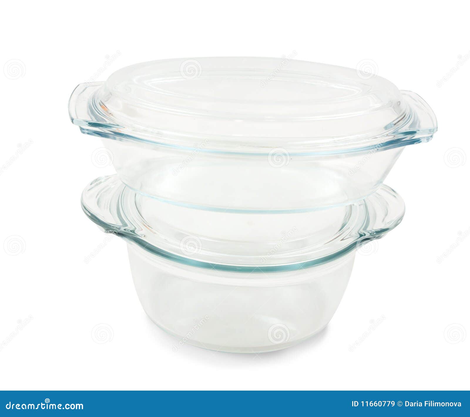 Glass Dishes for Mini Oven Isolated Over White Stock Image Image of