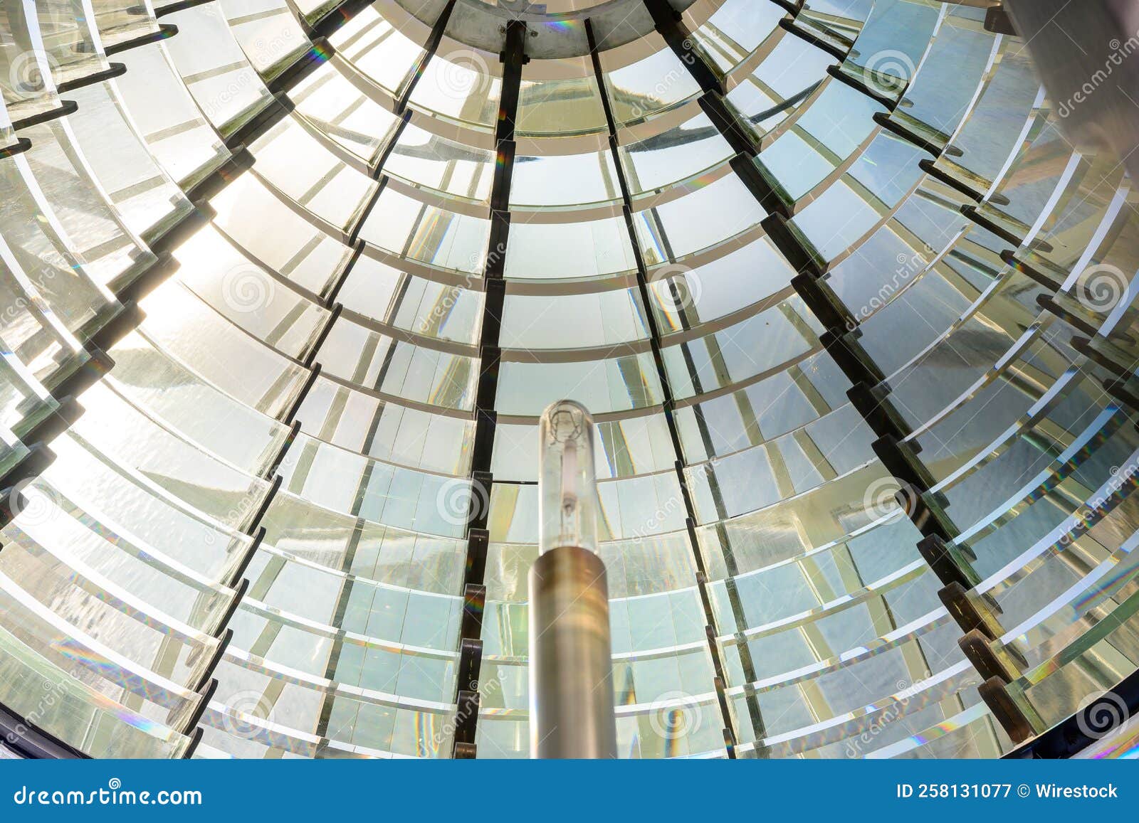 Glass Dome of a Lighthouse Under the Sunlight Stock Image Image of