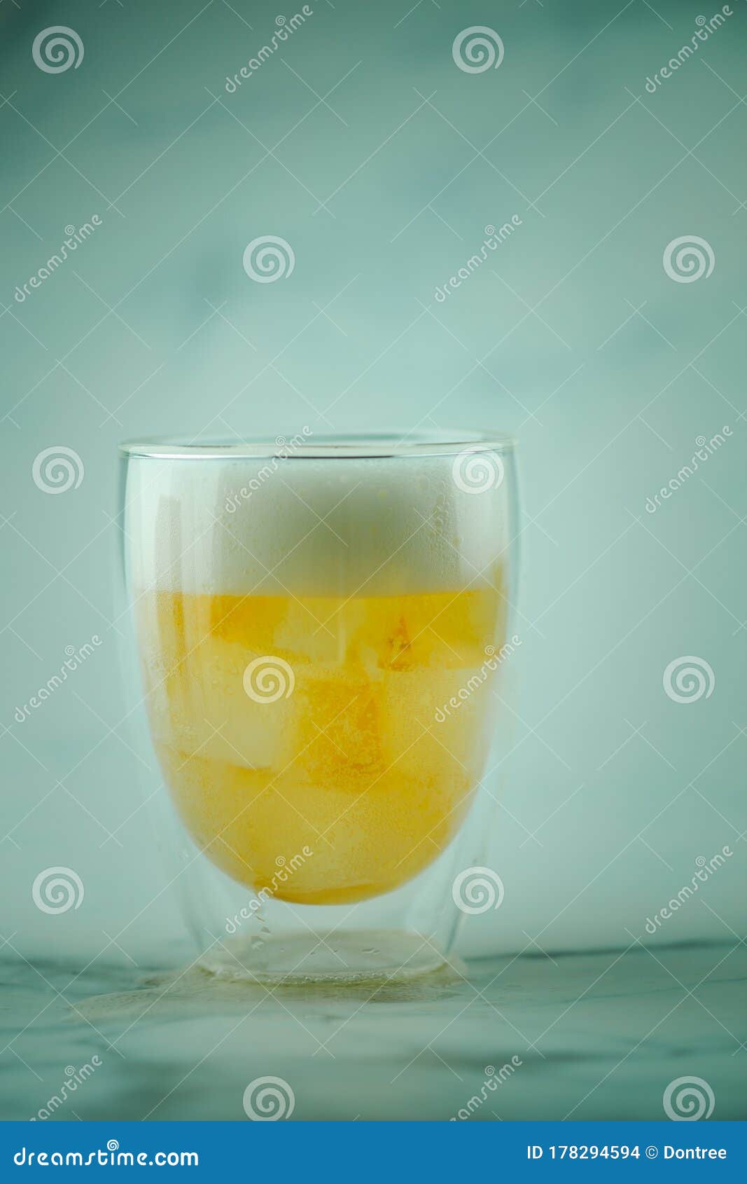 Glass with Double Walls for Cold Beer Stock Photo Image of liquid