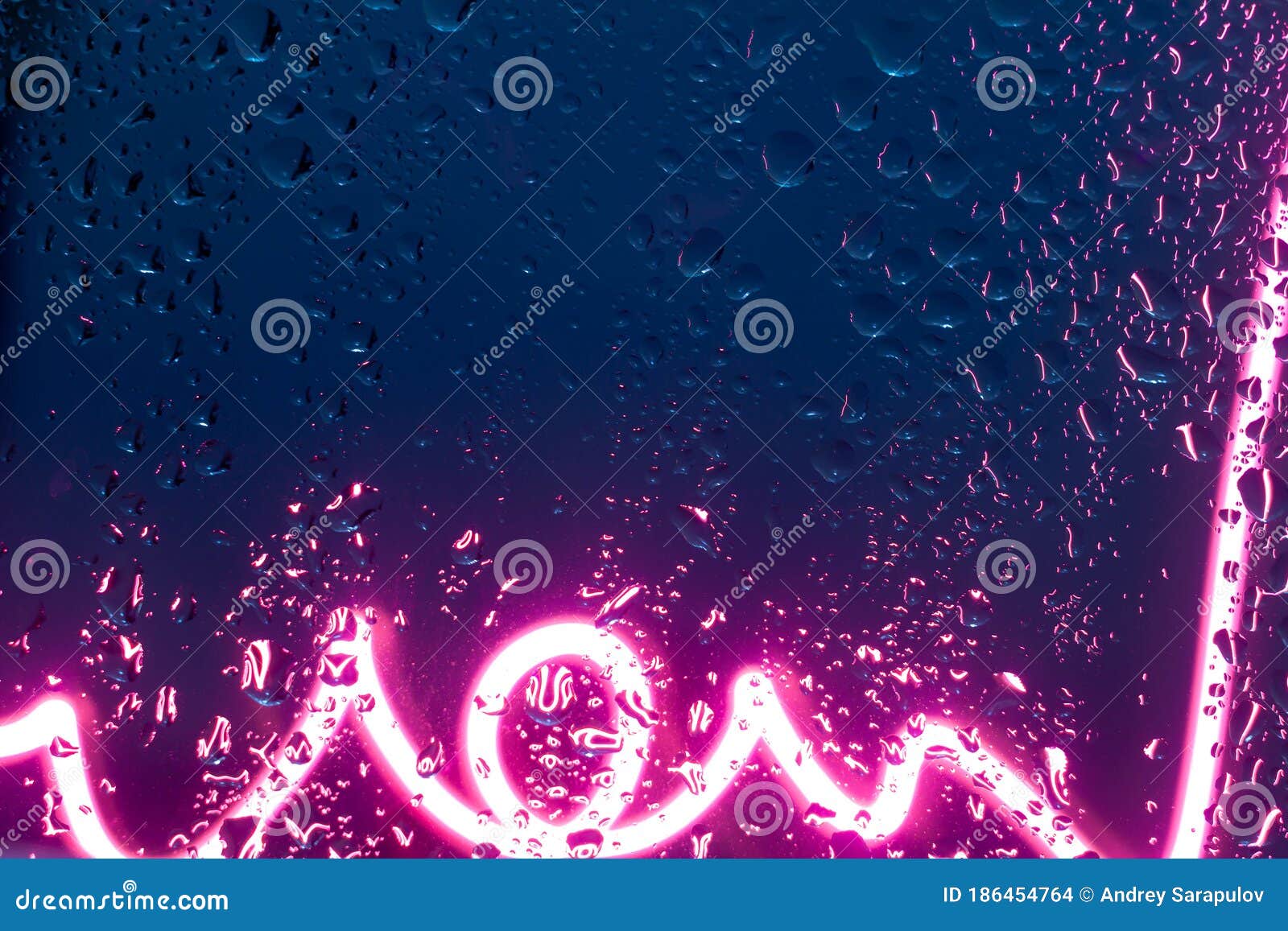 Glass with Drops and Neon Lines One Stock Photo Image of dark, fall