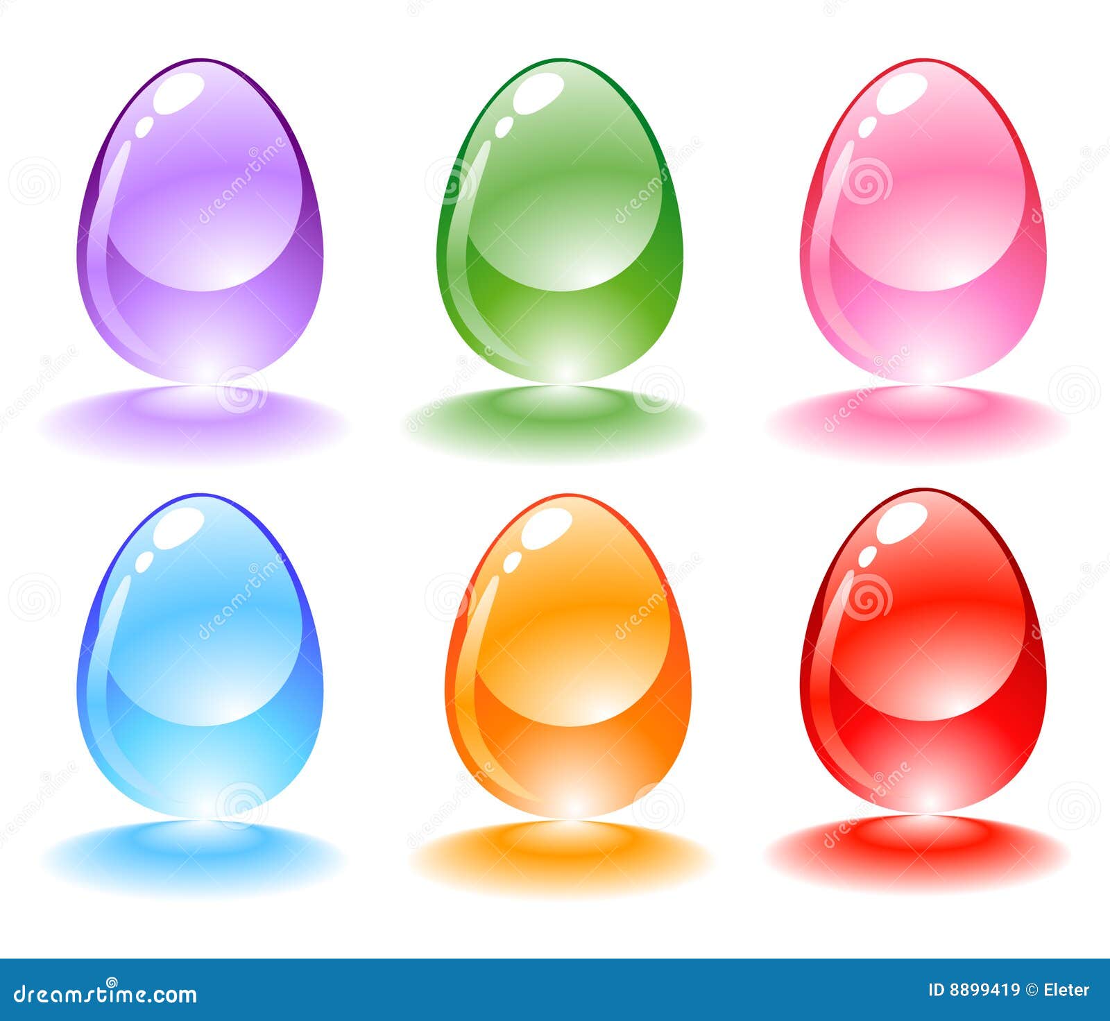 Glass eggs stock vector. Illustration of holiday, glossy 8899419