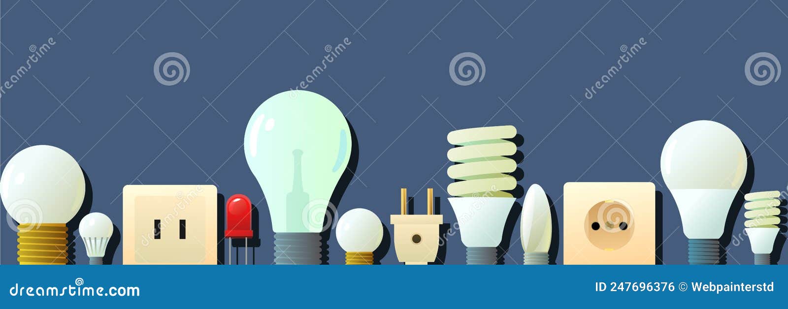 Glass Electric Light Bulb Electrical Outlet and Plug.. Lighting Device