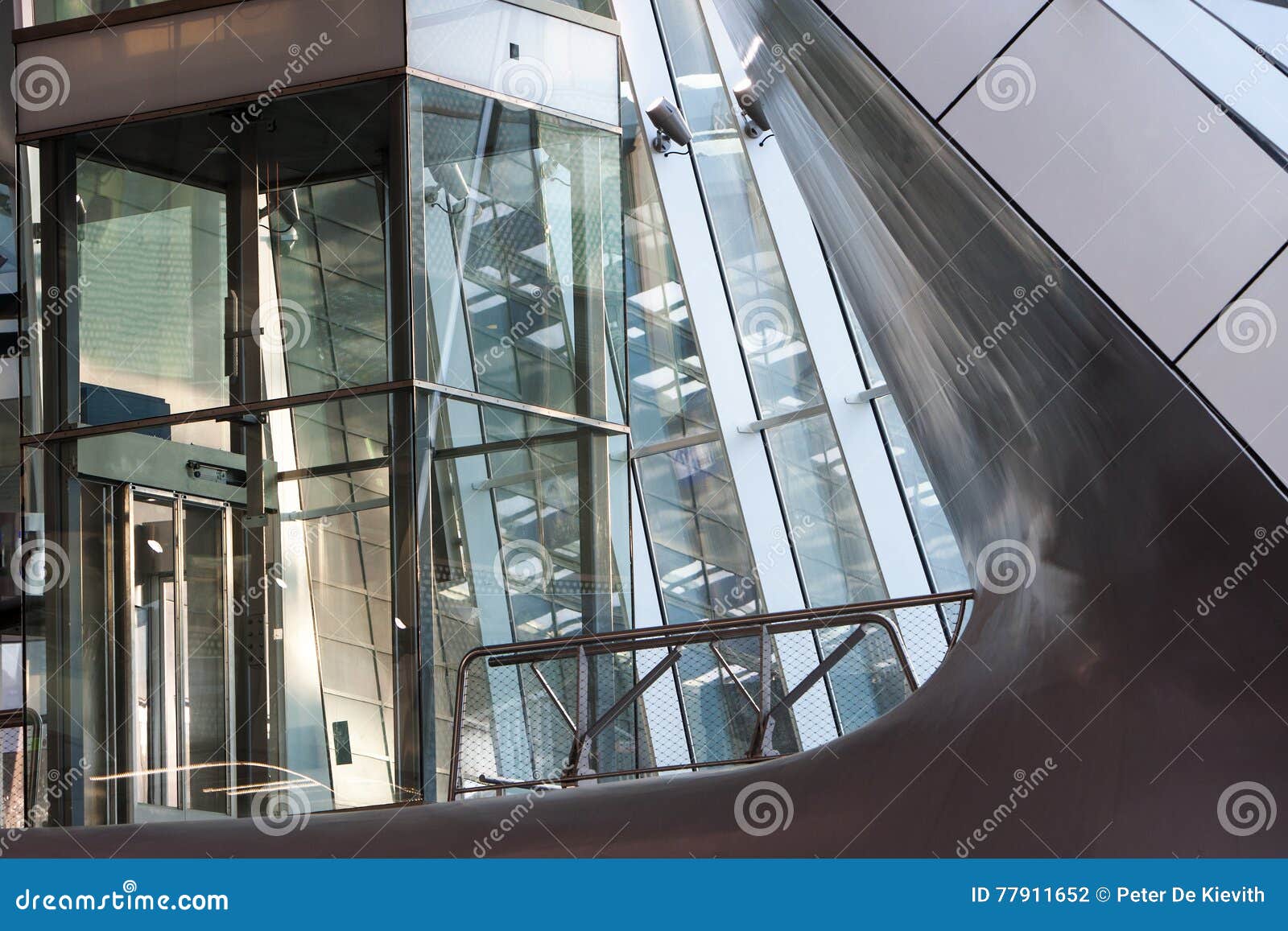 Glass Elevator Shaft in a Modern Building Stock Photo Image of