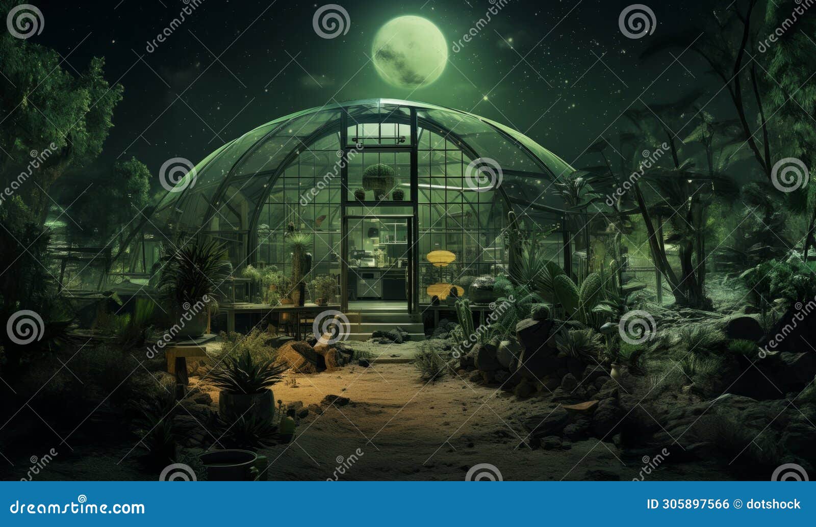 within a glass-enclosed chamber on mars, a pioneering space greenhouse cultivates earthly sustenance, showcasing the