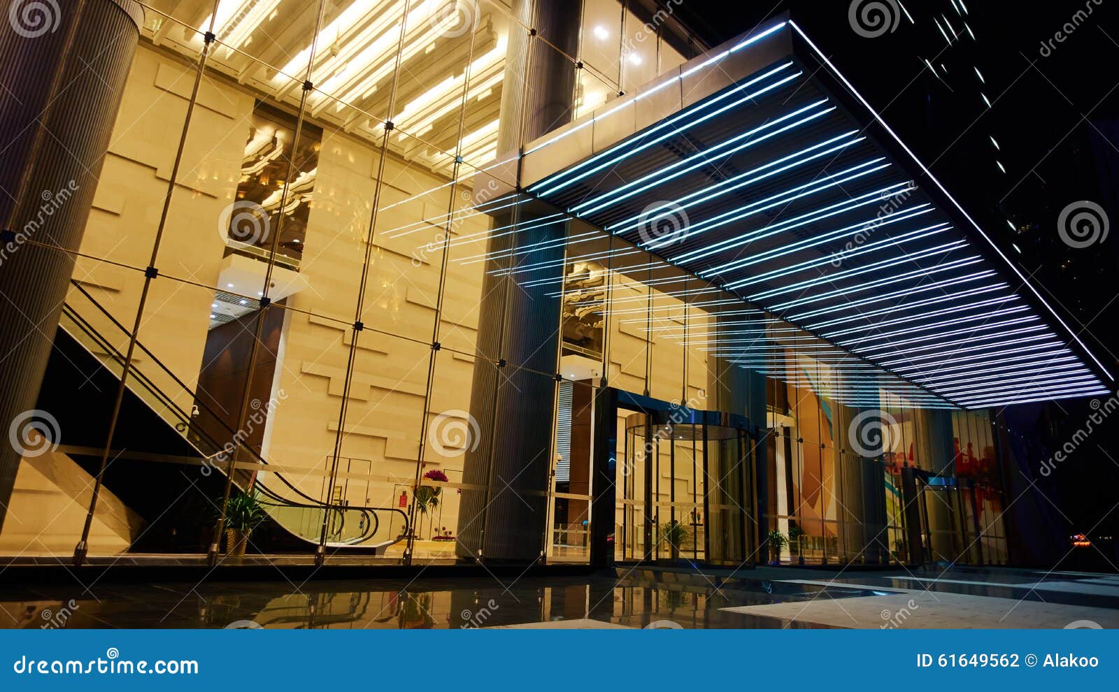 glass entrance to modern building