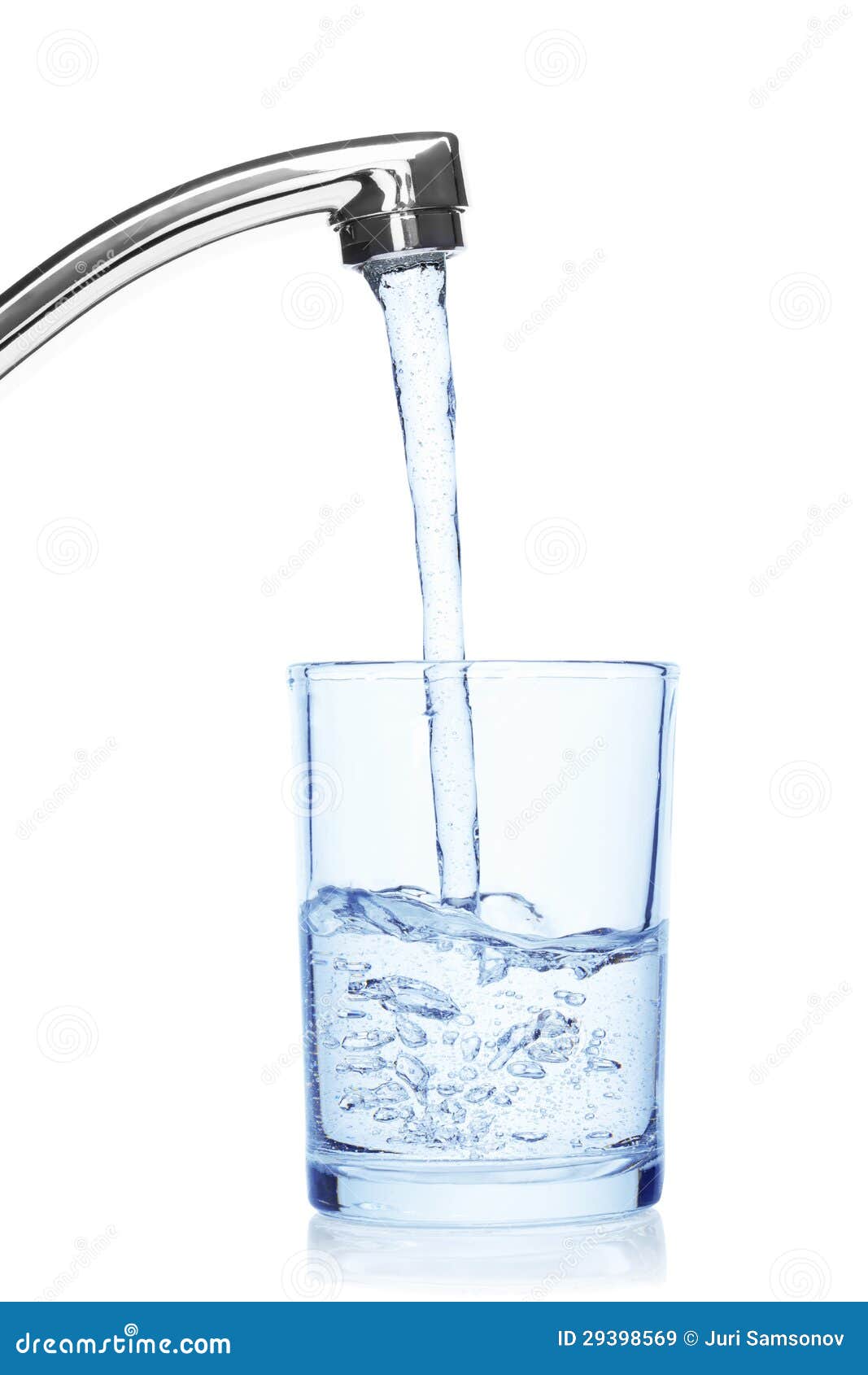 Glass Filled with Drinking Water from Tap. Stock Image Image of