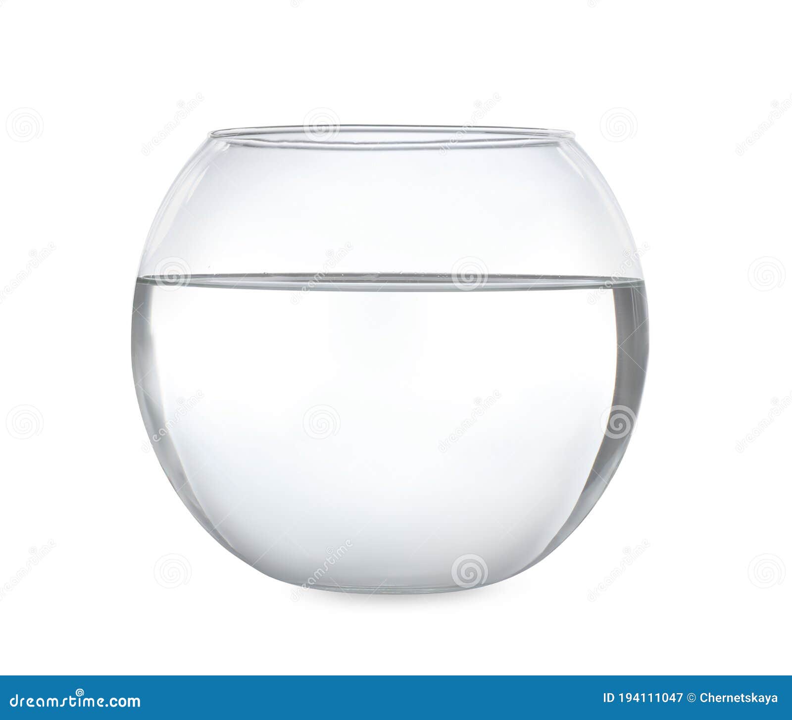 Glass Fish Bowl with Clear Water Isolated Stock Image - Image of bowl, fish:  194111047