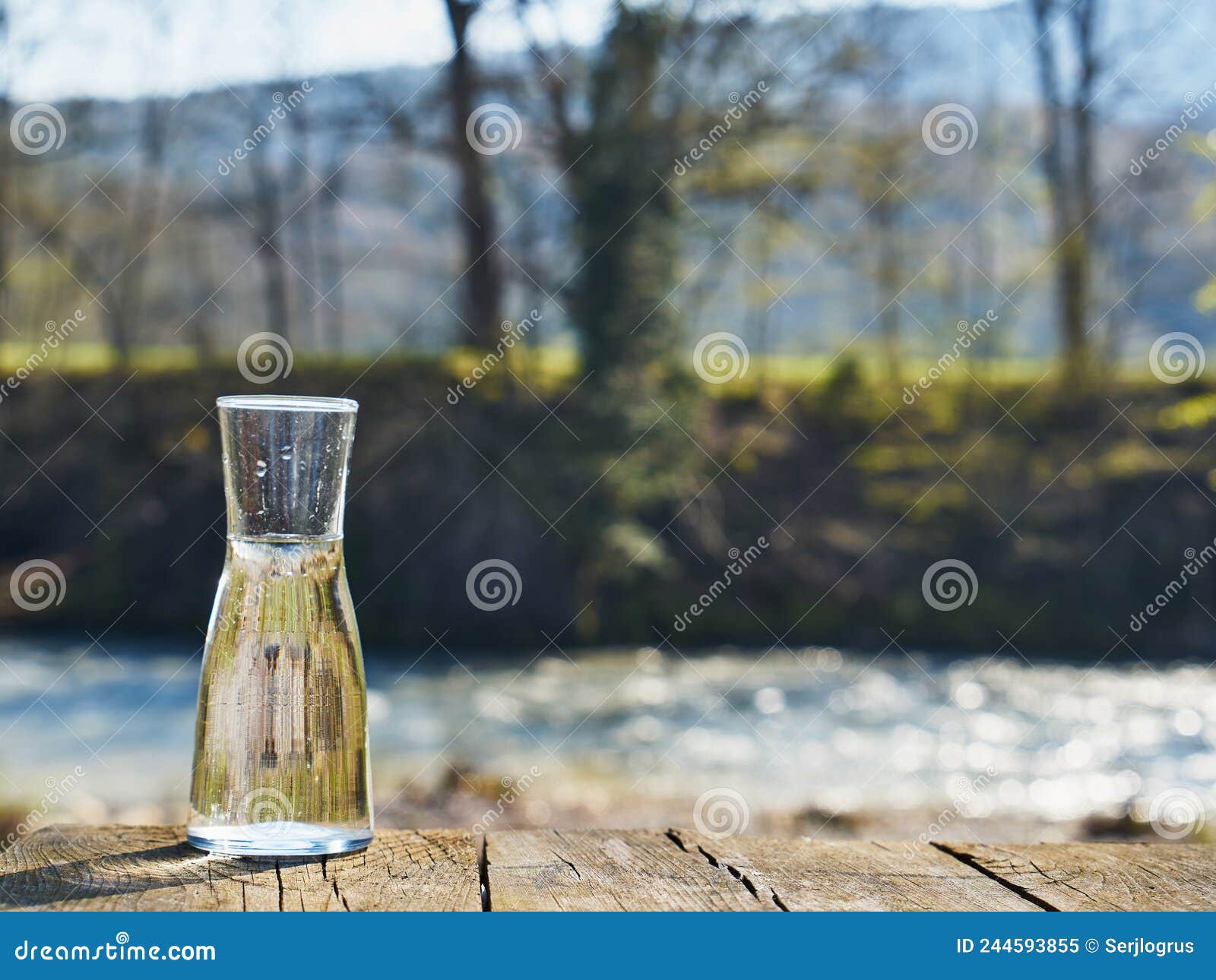 Flask with clean drinking stock image. Image of mountain 244593855