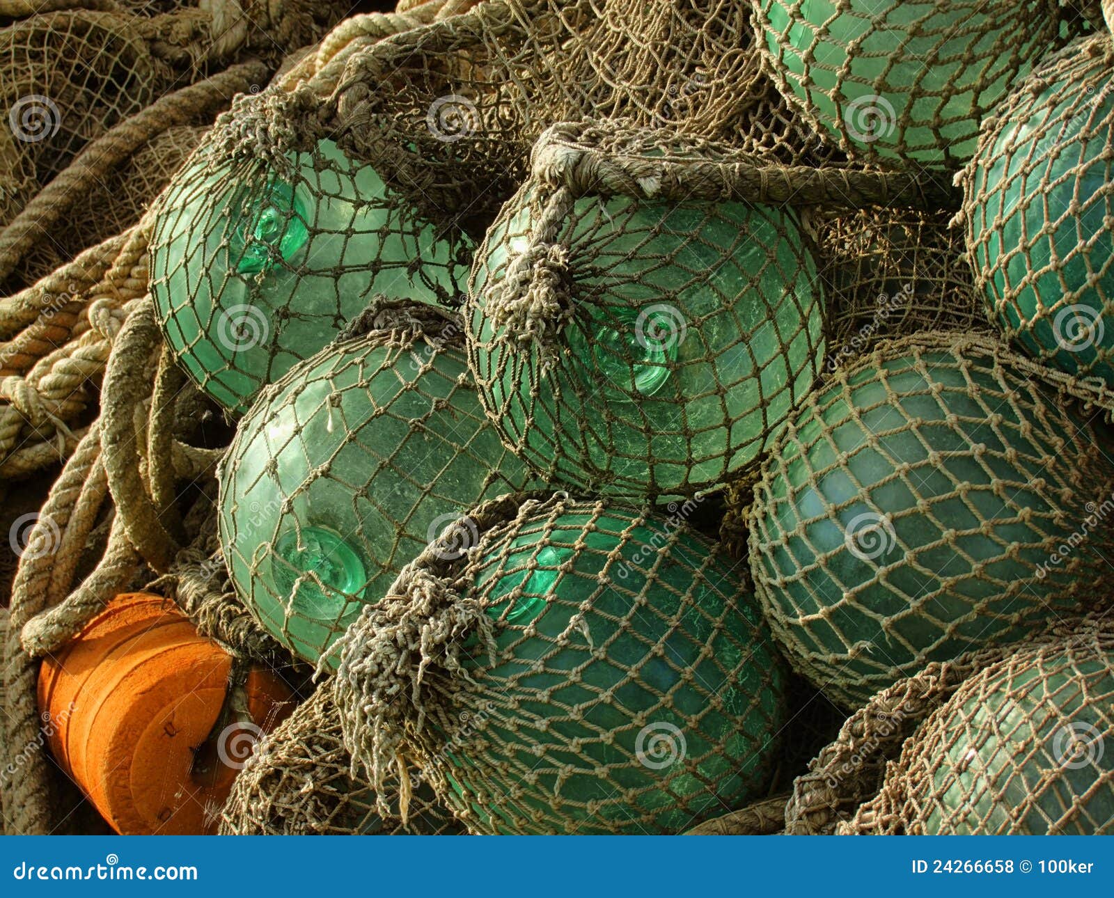 Glass Float, Old Fishing Nets Stock Photo - Image of abstract, macro:  24266658