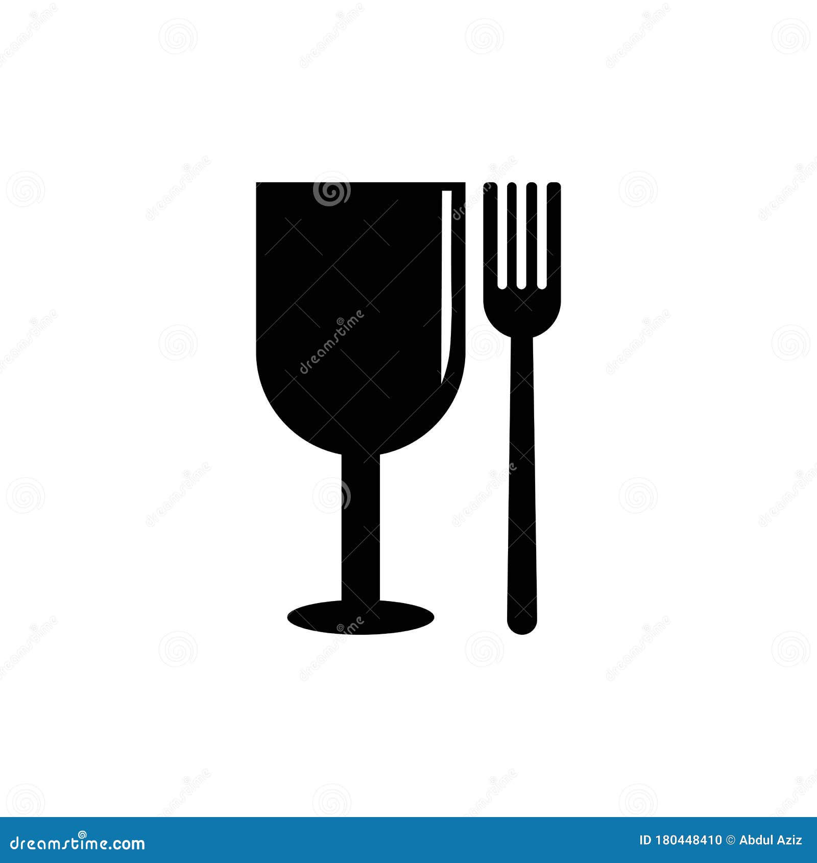 Glass and fork logo vector stock vector. Illustration of quality - 180448410, image size:1600x1690