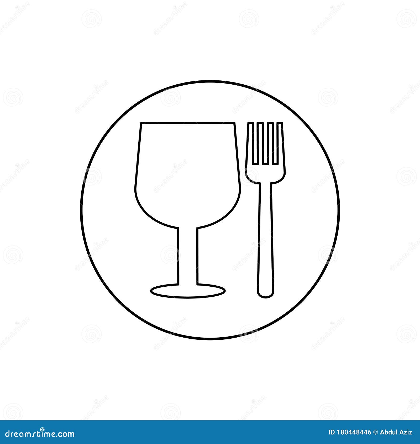 Glass and fork logo vector stock vector. Illustration of market - 180448446, image size:1600x1690