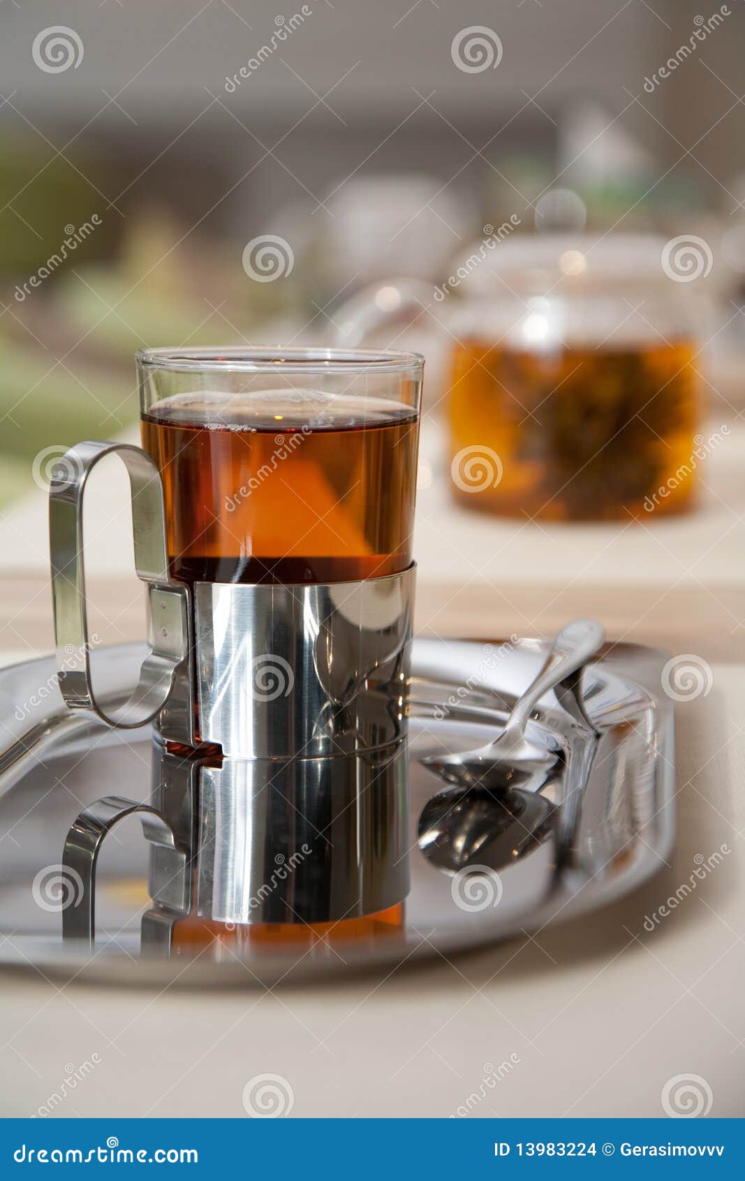 Glass of fresh green tea stock photo. Image of transparent 13983224